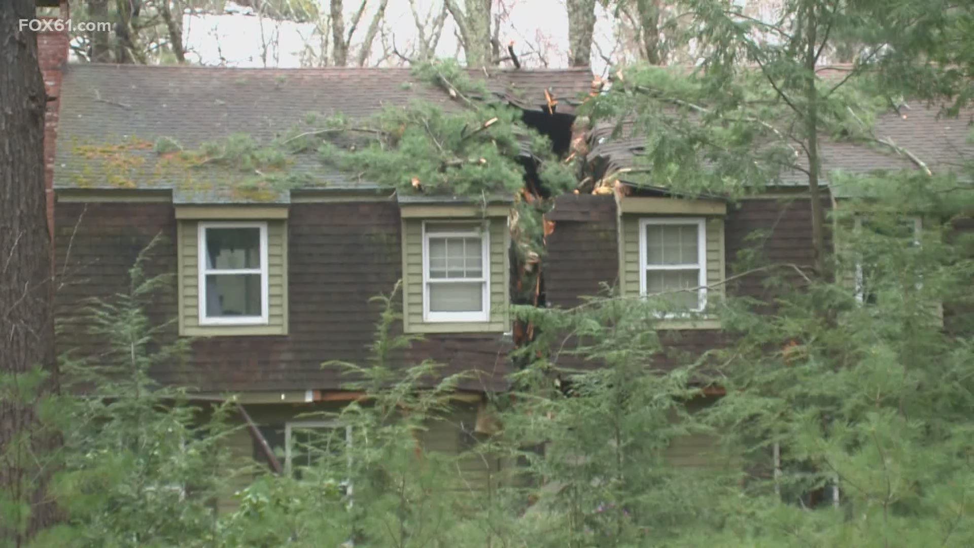 Severe weather left a trail of damage through Litchfield and northern Hartford Counties.