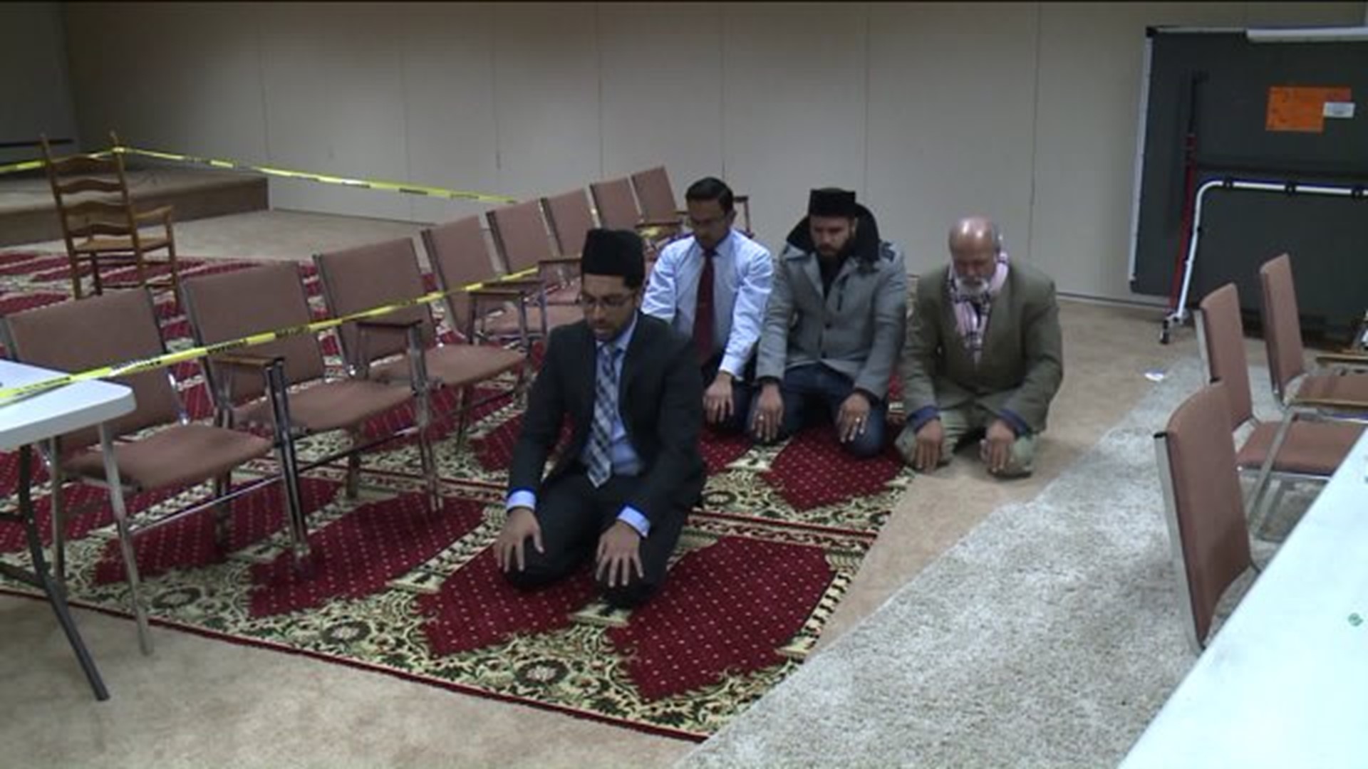 Meriden mosque members pray after shooting
