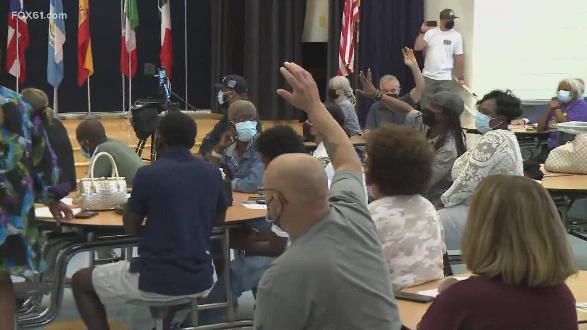 New haven residents are calling for an end to gun violence. They brought their concerns to Mayor Justin Elicker and the police chief at a community meeting.