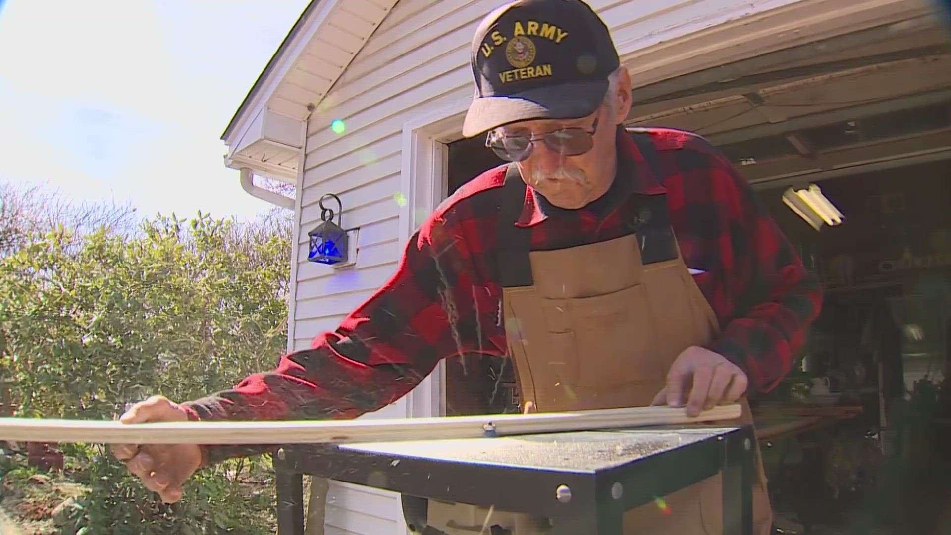 Essentially, Ed refurbishes old benches and gifts them to first responders and fellow veterans.