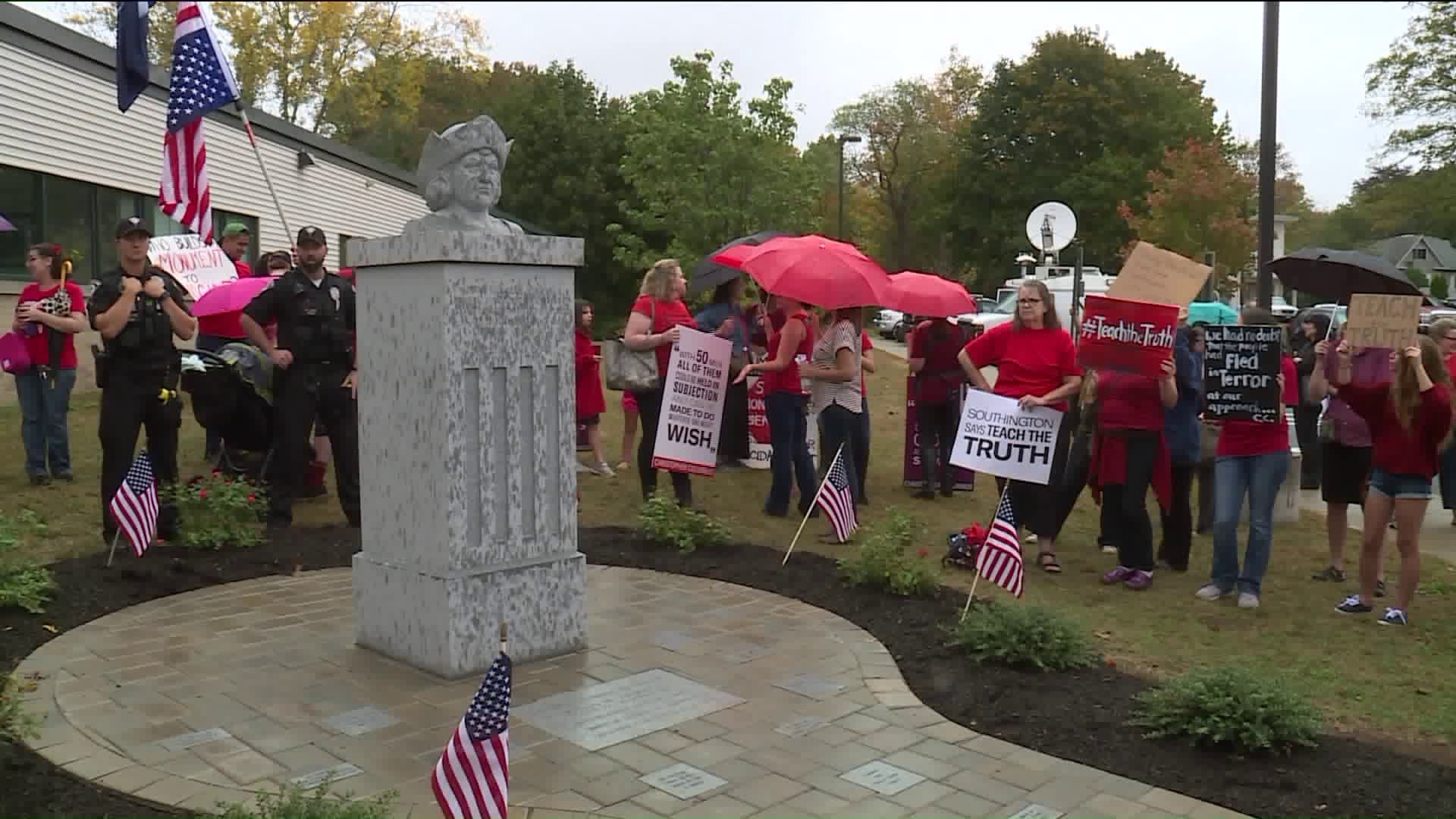 Southington Christopher Columbus statue greeted with protests