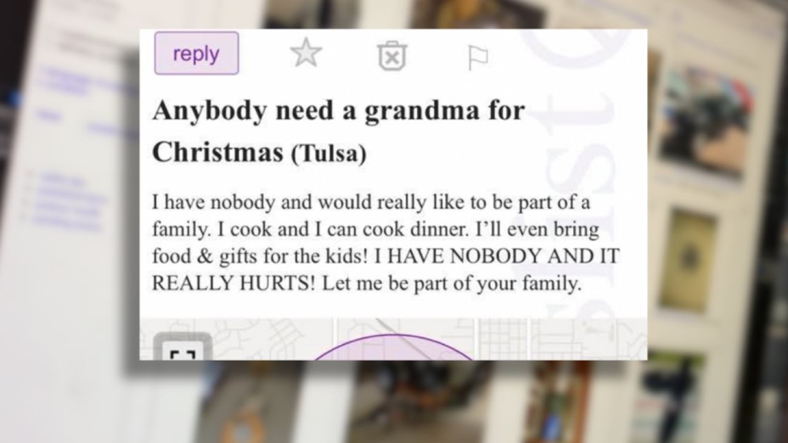 ‘Anybody need a grandma for Christmas?’ Oklahoma woman’s Craigslist ad