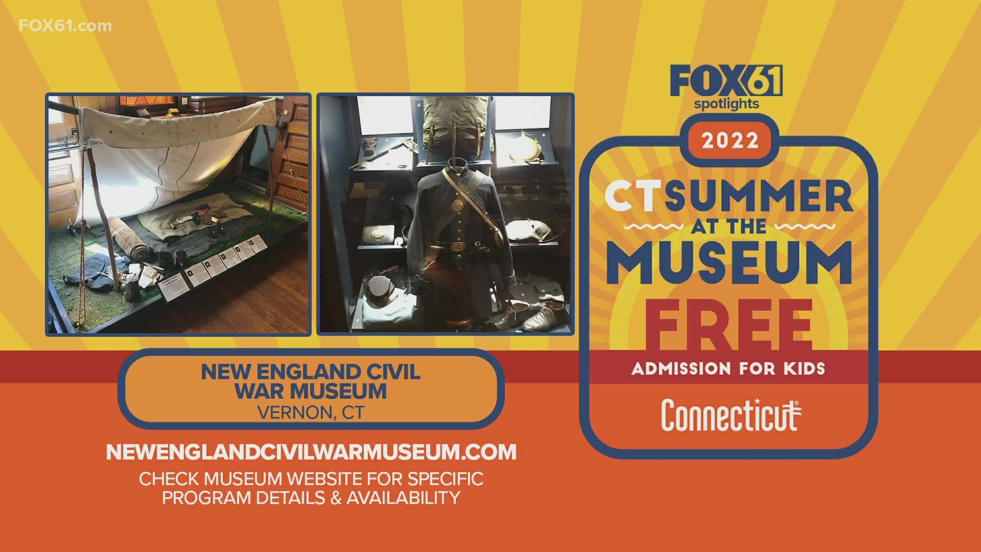 18岁及以下的儿童可以与康涅狄格州居民的成年人一起参观新英格兰内战博物馆。它将持续到9月5日。