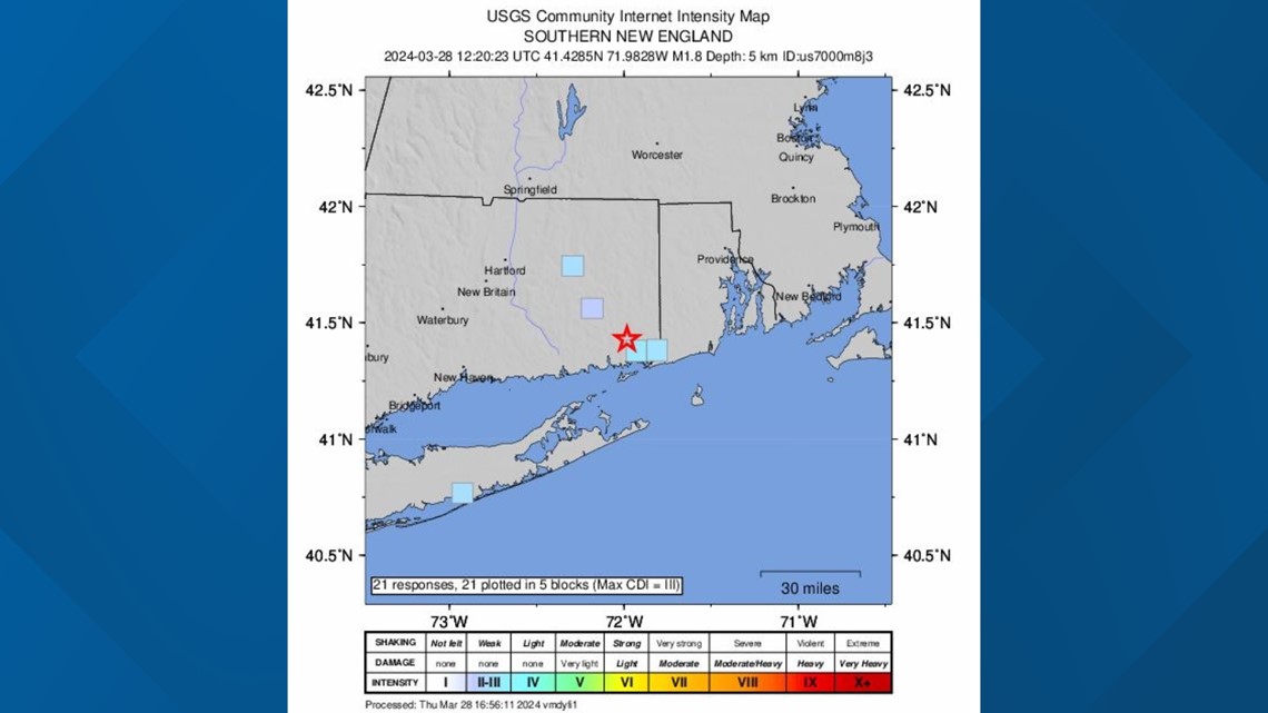 A 1.8 magnitude earthquake strikes southeastern Connecticut