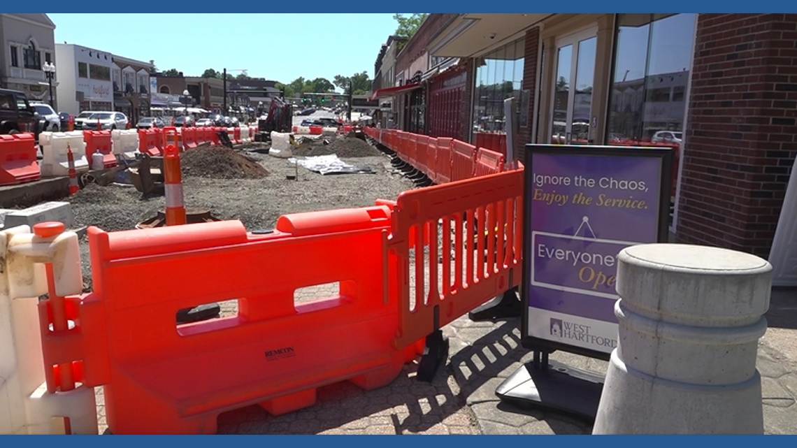 As West Hartford Center construction continues, some businesses say they're affected
