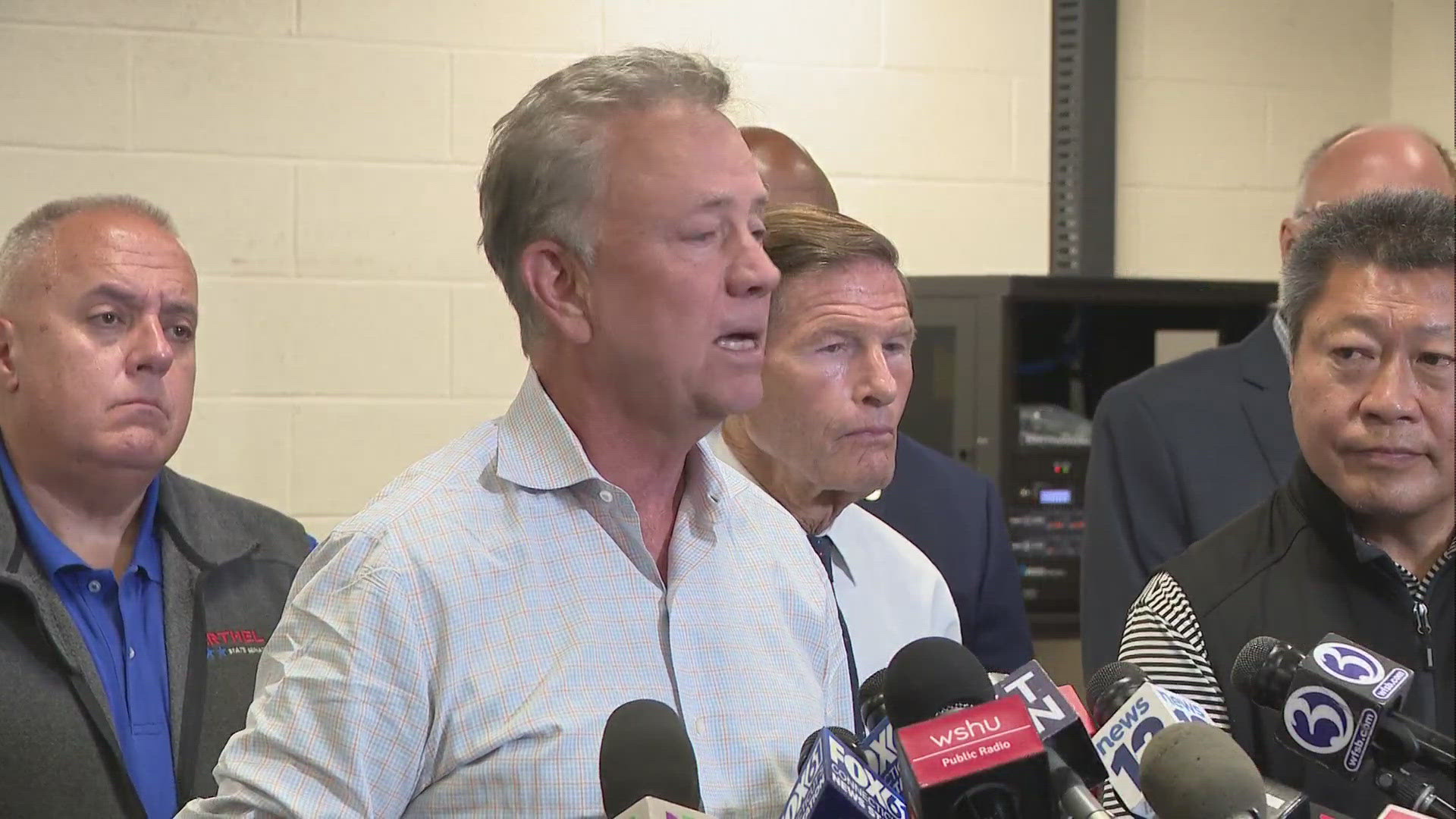 Local, state and federal officials held a press conference on the damage from the torrential rains in Western Connecticut.