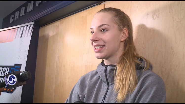 UConn's Dorka Juhasz reacts to win over Vermont | Full Interview