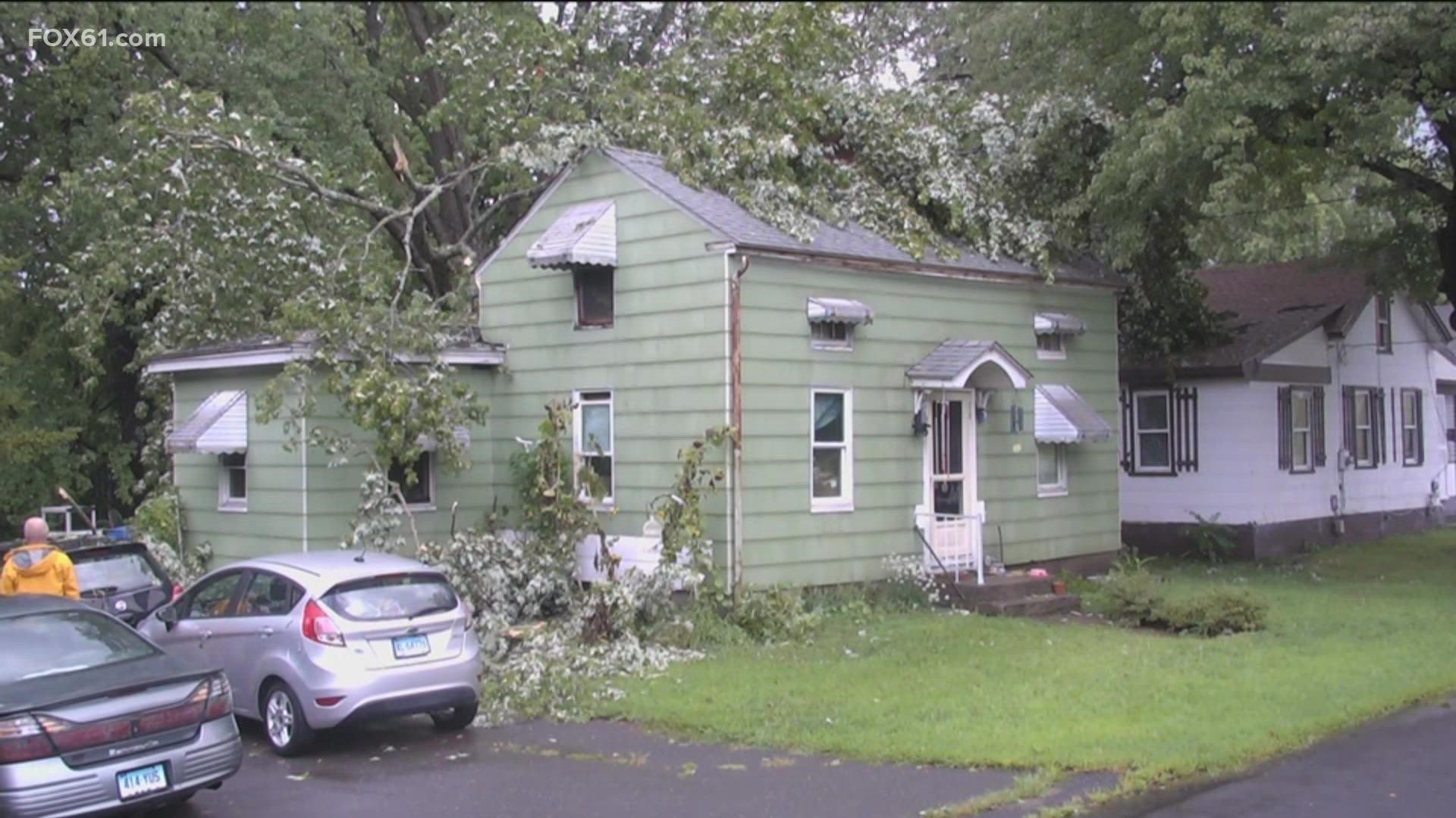 Hartford and Tolland counties were under a tornado warning in the afternoon.
