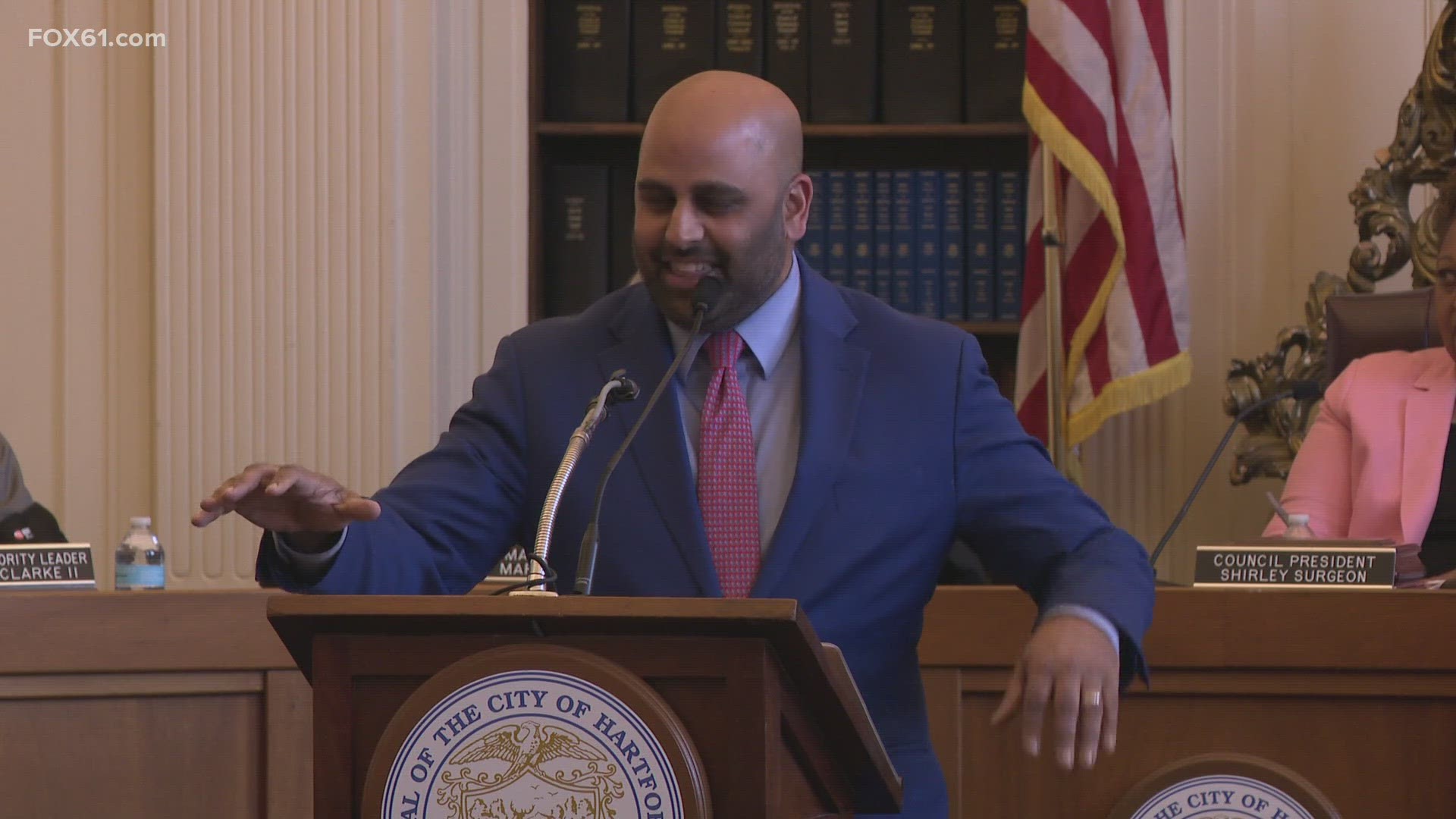 Hartford Mayor Arunan Arulampalam discussed a wide range of issues including the city's proposed budget, bringing businesses in and curbing gun violence.