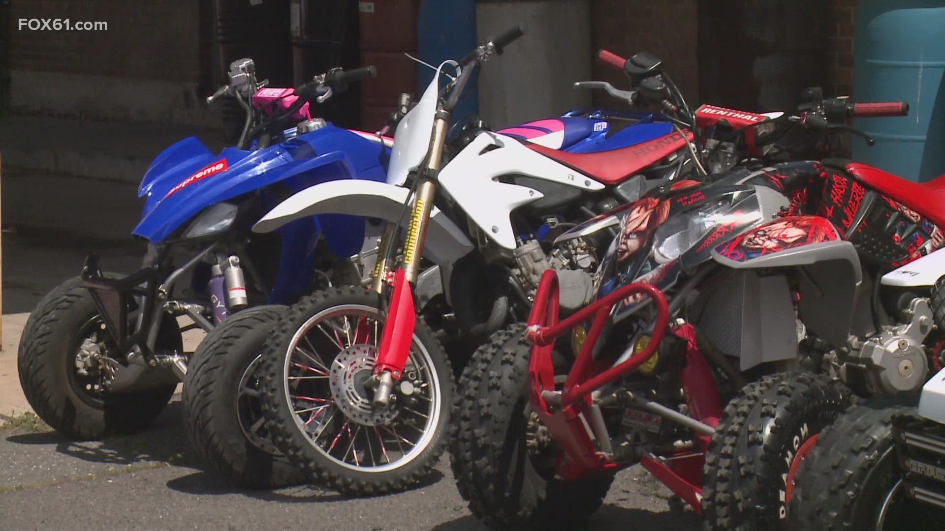 New Haven police are searching for the dirt biker responsible for a hit and run crash last week that left a pedestrian in critical condition.