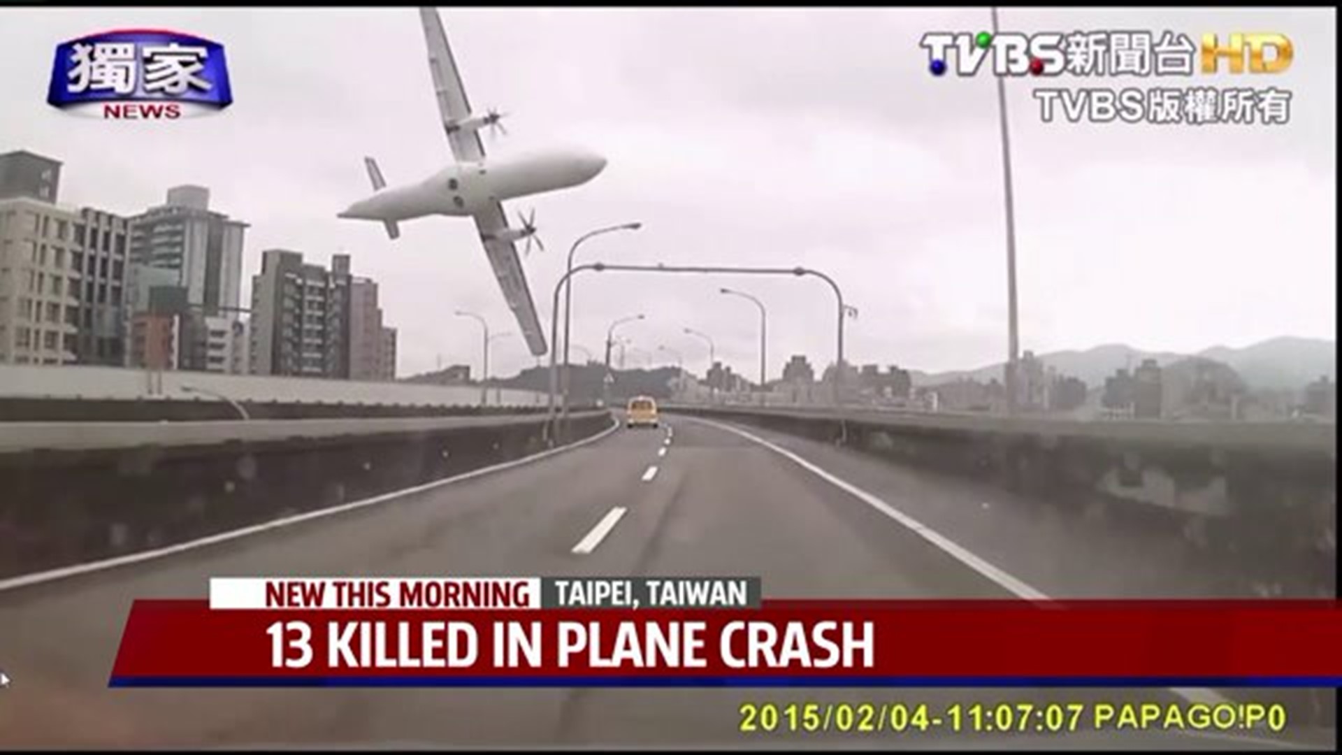 Dramatic Taiwan Plane Crash Video Released