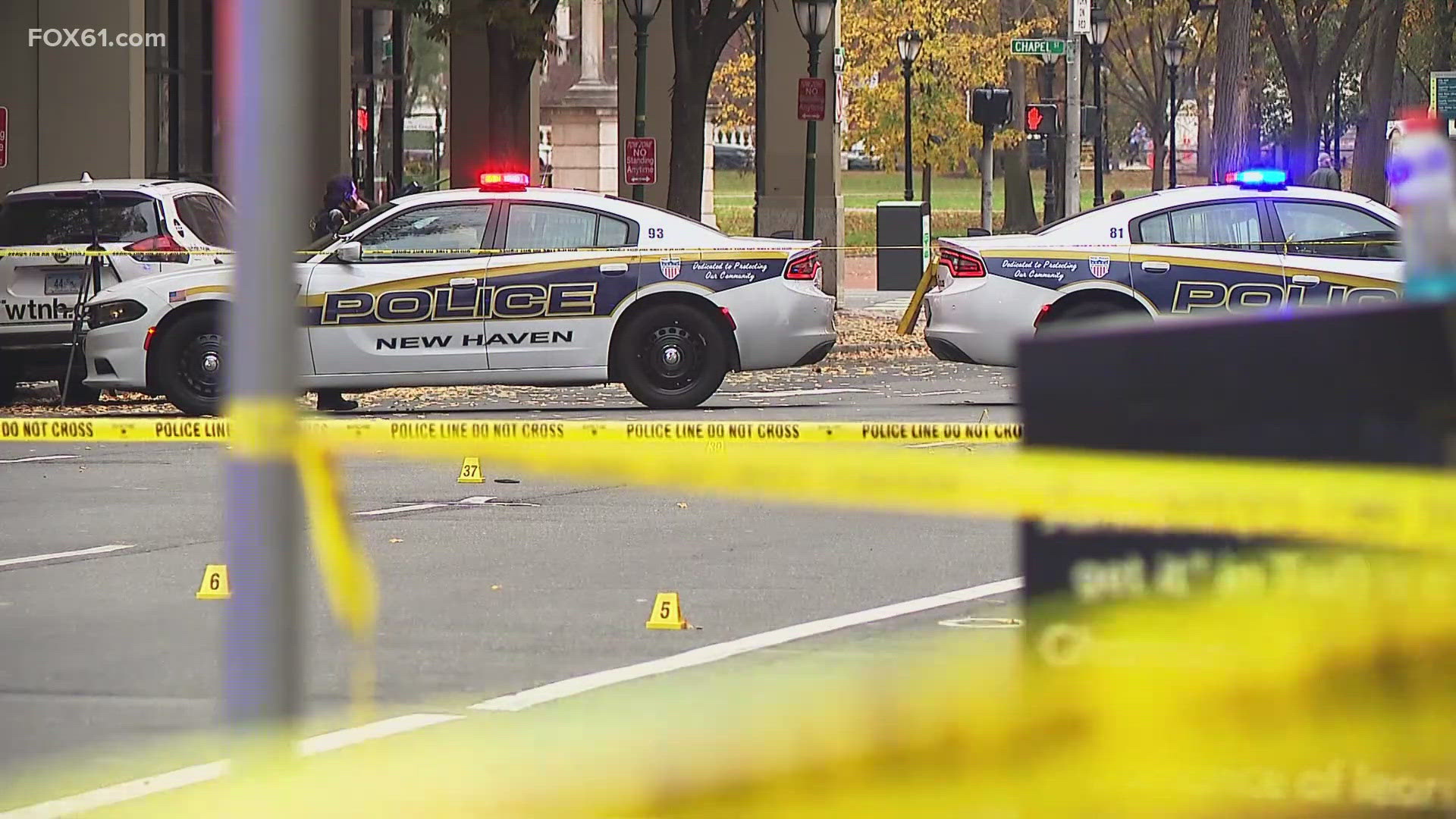 Police are still searching for answers after four people were shot just after 2 a.m. Friday in downtown New Haven; 30 rounds were found after the "shoot out."