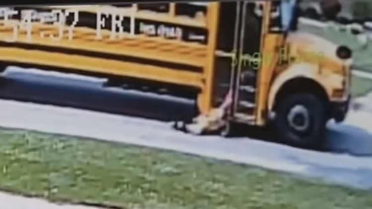 bus driver drags little girl
