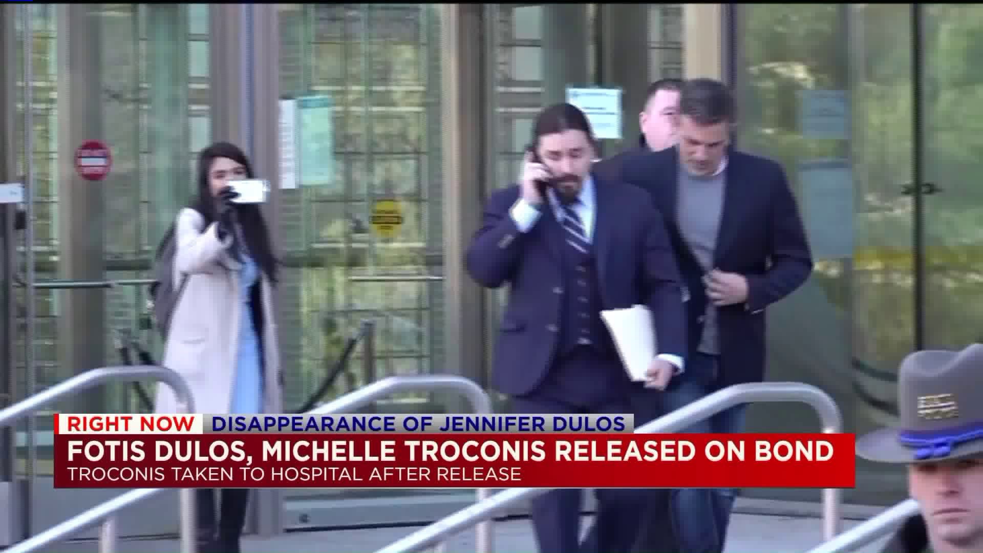 Troconis taken to Stamford Hospital after posting bond, Dulos released from custody