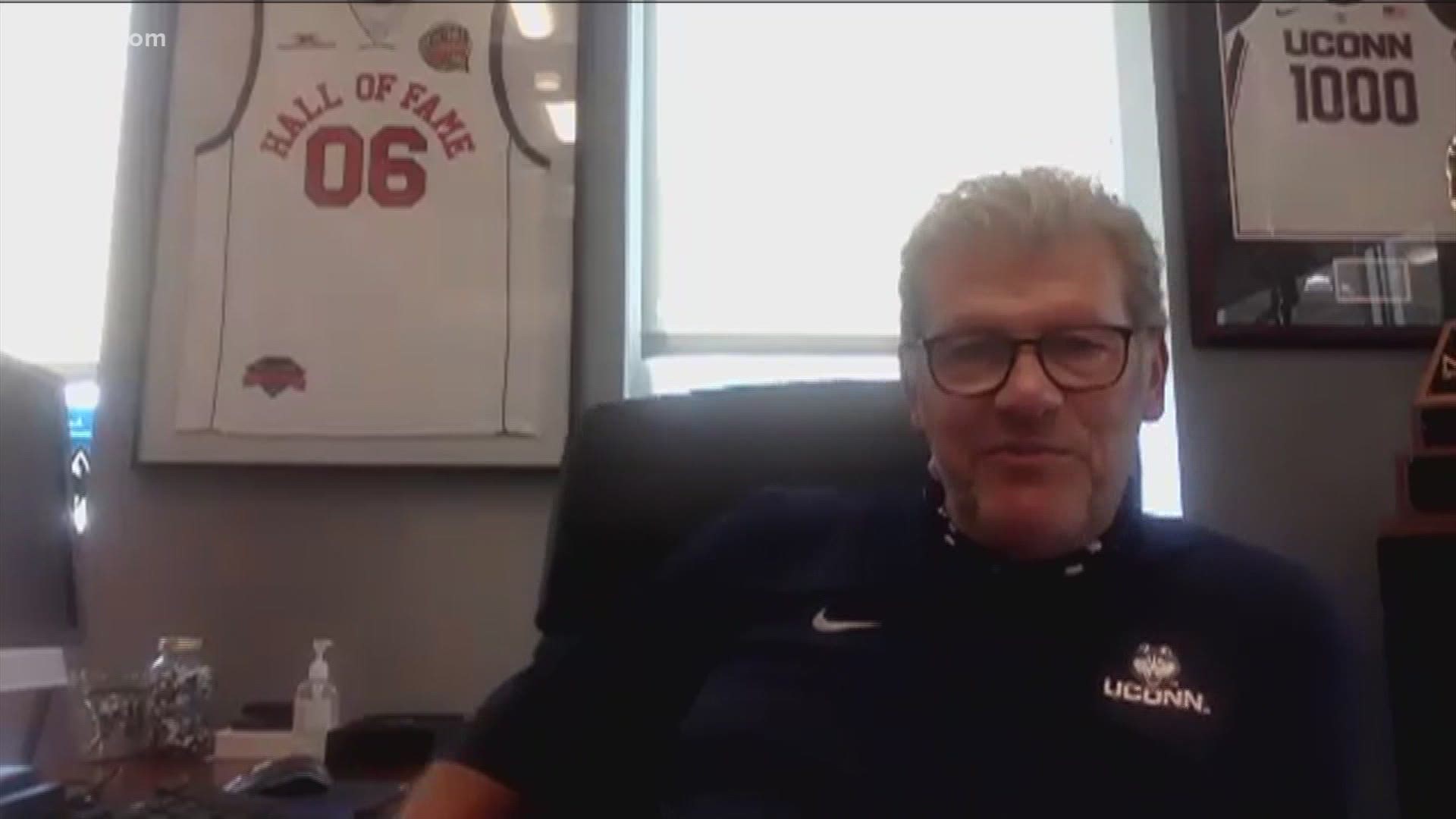 Coach Geno Auriemma spoke with FOX61 about the process of training and preparing his players under COVID-19 restrictions.
