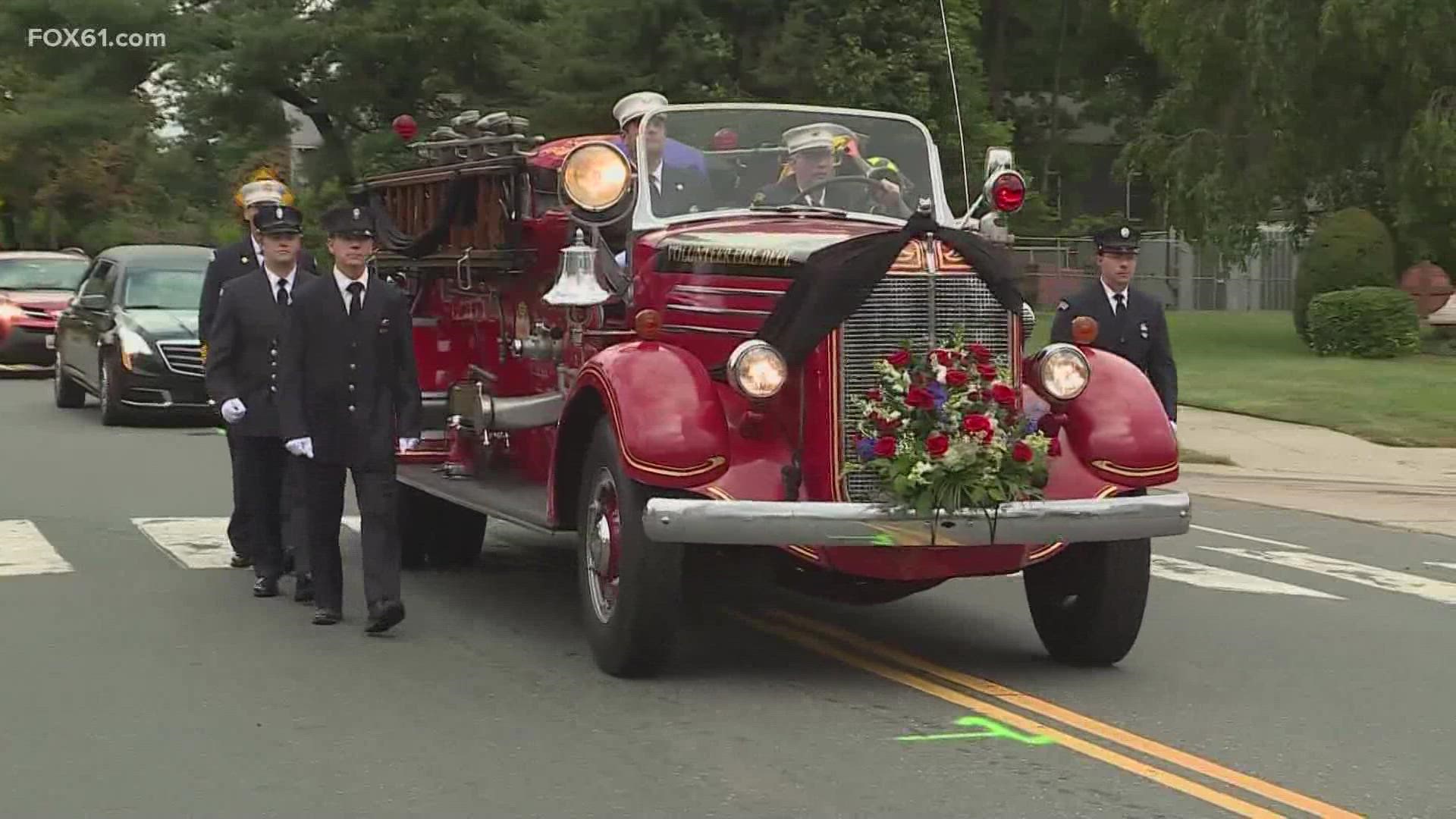 Burlington firefighter was honored by hundreds.