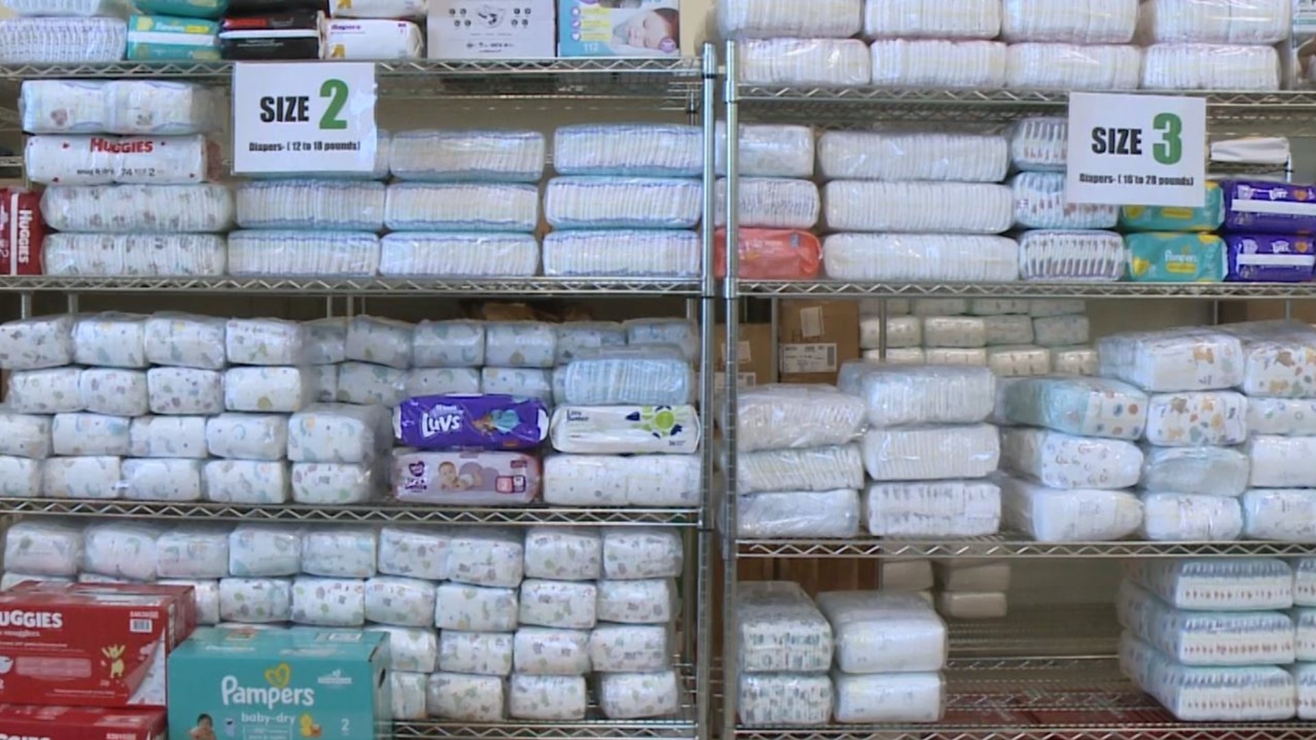 Families who are struggling can visit TEAM Inc.'s diaper room for free diapers as more families struggle to make ends meet.