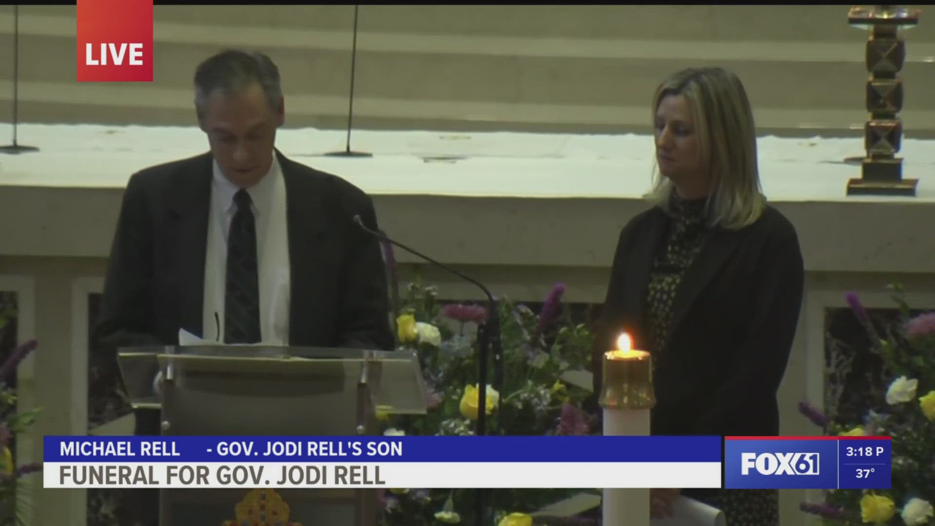 Rell's children Michael and Meredith give eulogies at her funeral.