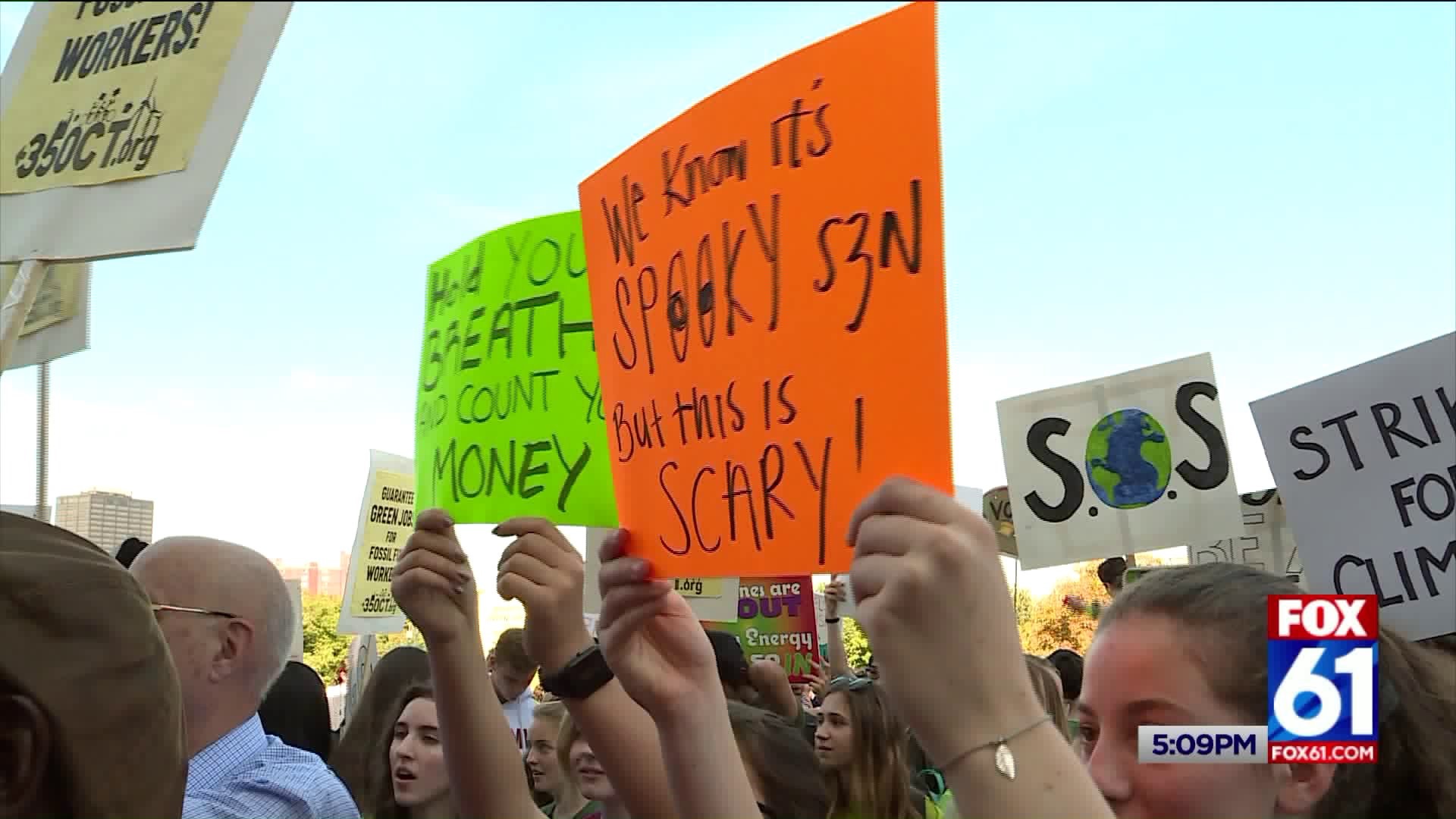 Protests held across Connecticut to combat climate change