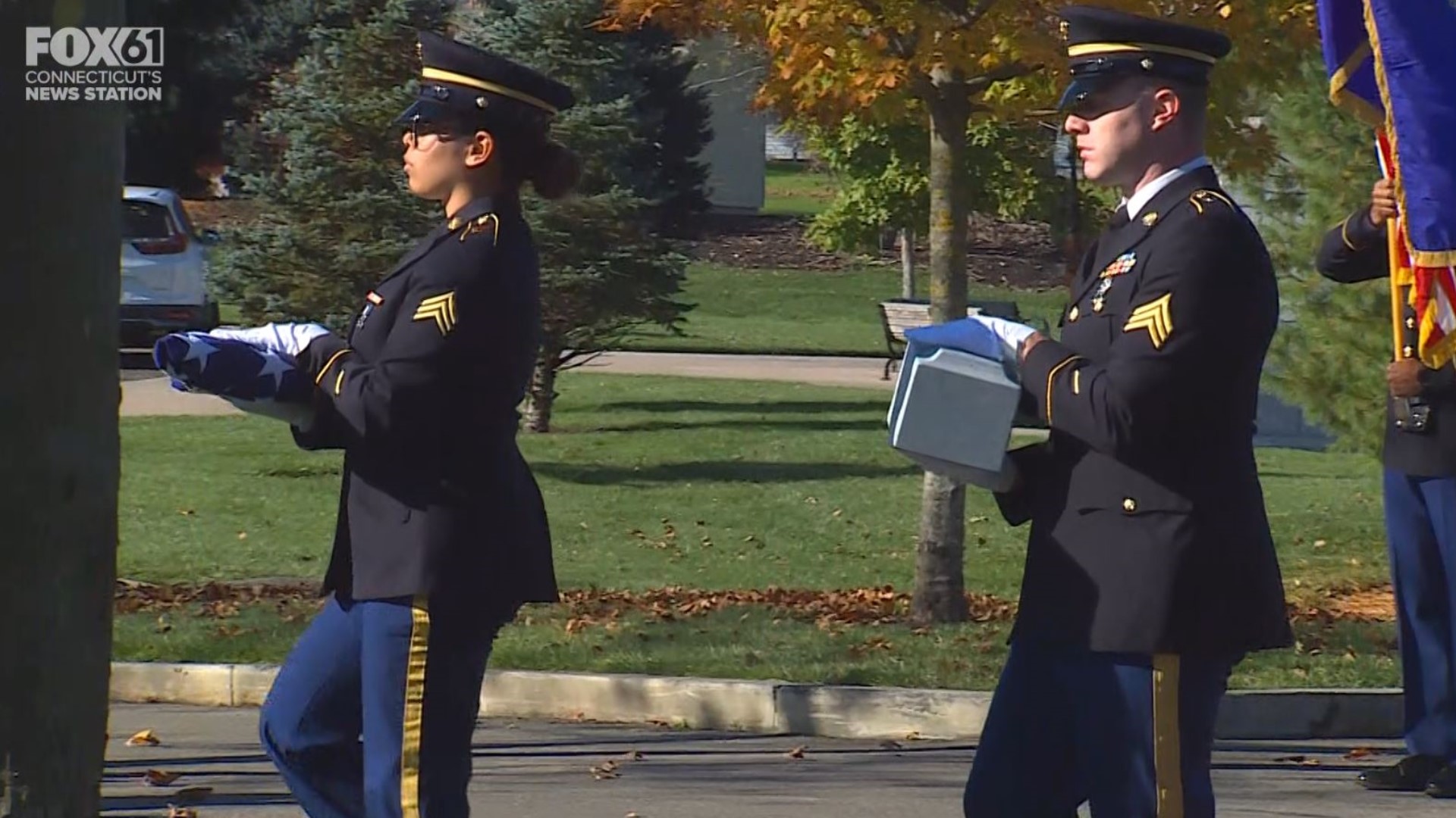 The unclaimed remains of six veterans were laid to rest in Middletown after procession and ceremony.