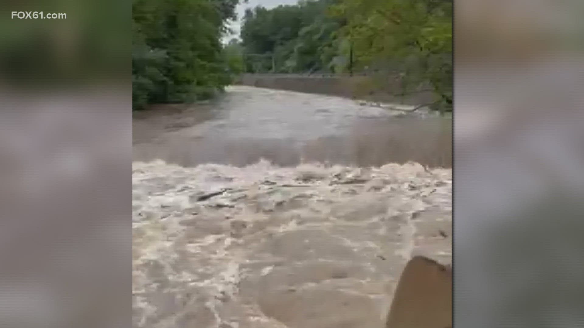 Many streets in Connecticut had to be closed due to the heavy rain on Wednesday.