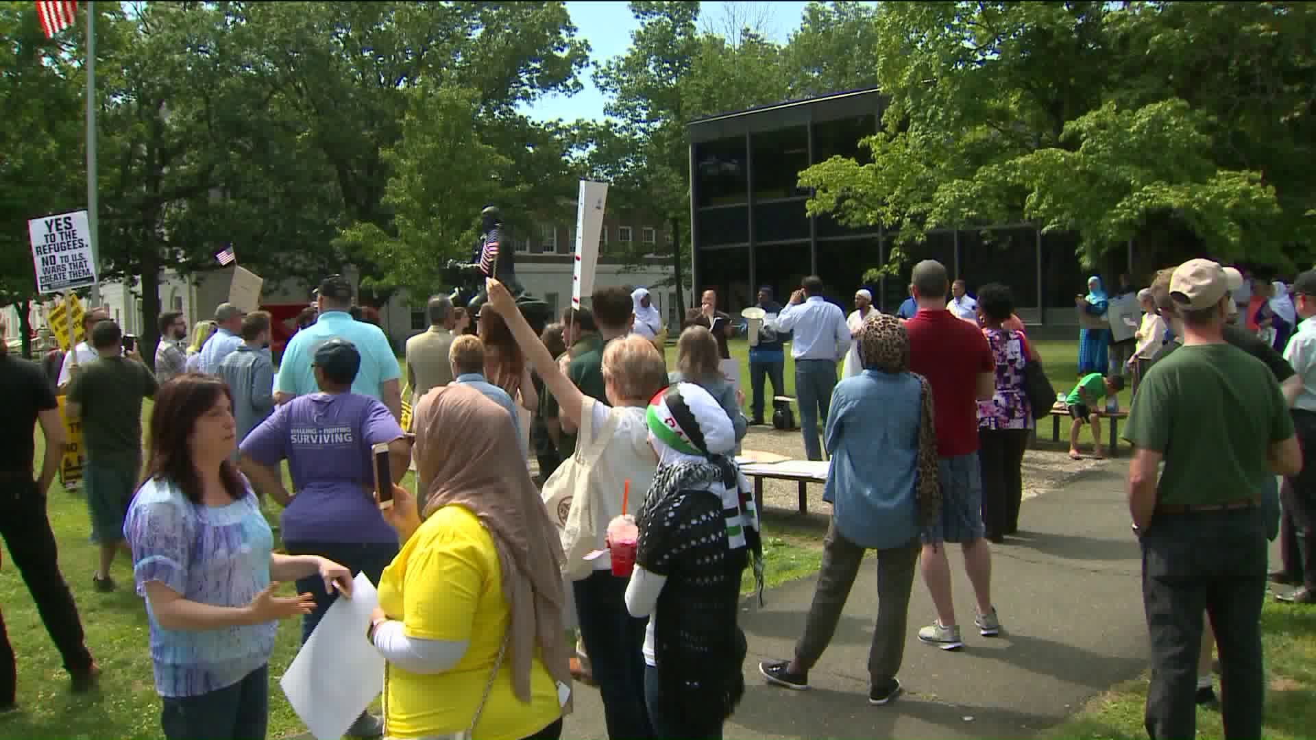 Anti-Islamic law, Muslim demonstrators gather in Waterbury