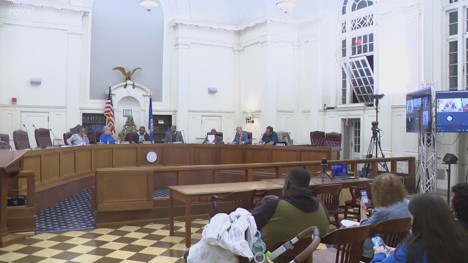 The city council told renters that the city has secured an agreement with other property management companies who have available units to take some of them in.