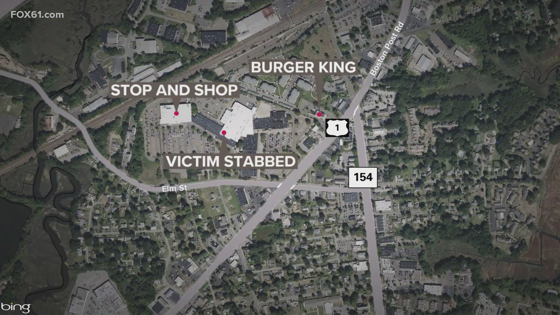 Old Saybrook police say the stabbing happened Friday afternoon in the small alleyway between Stop & Shop and Paradise Wines & Spirits on Boston Post Road.