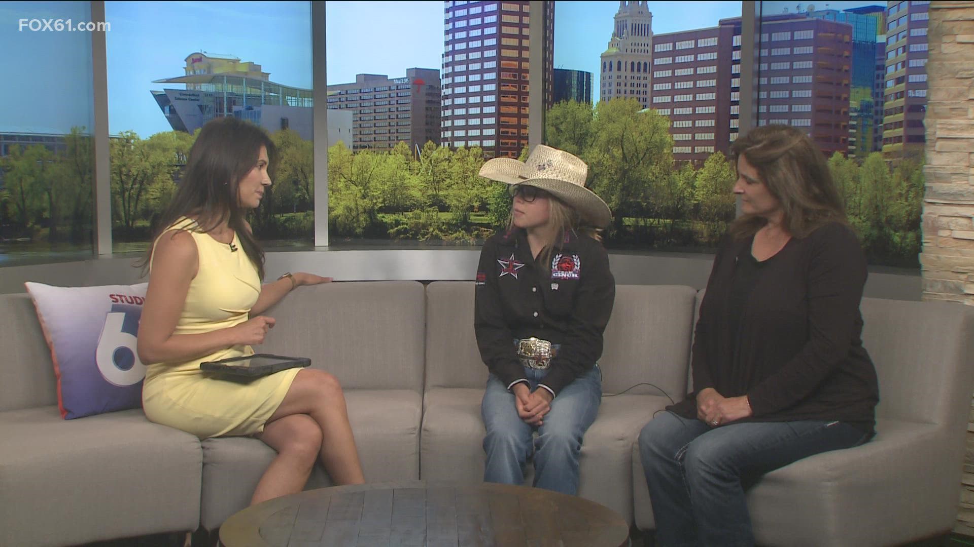 Brandy Summerlin, one of the event organizers, and Shyla O'Neill who is competing in a rodeo, discuss what the event means for the community.