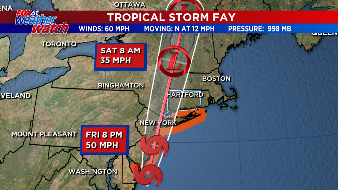 Tracking Tropical Storm Fay's impacts in Connecticut