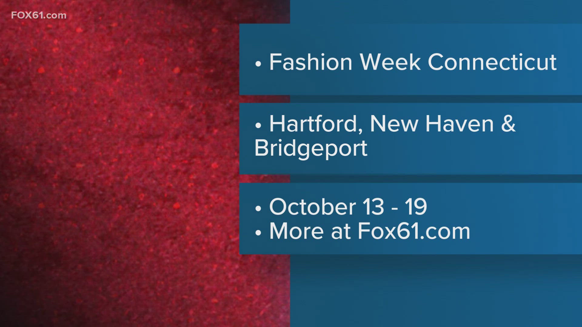 Top designers and brands will hit the runway across the state beginning this Sunday as Fashion Week Connecticut begins!