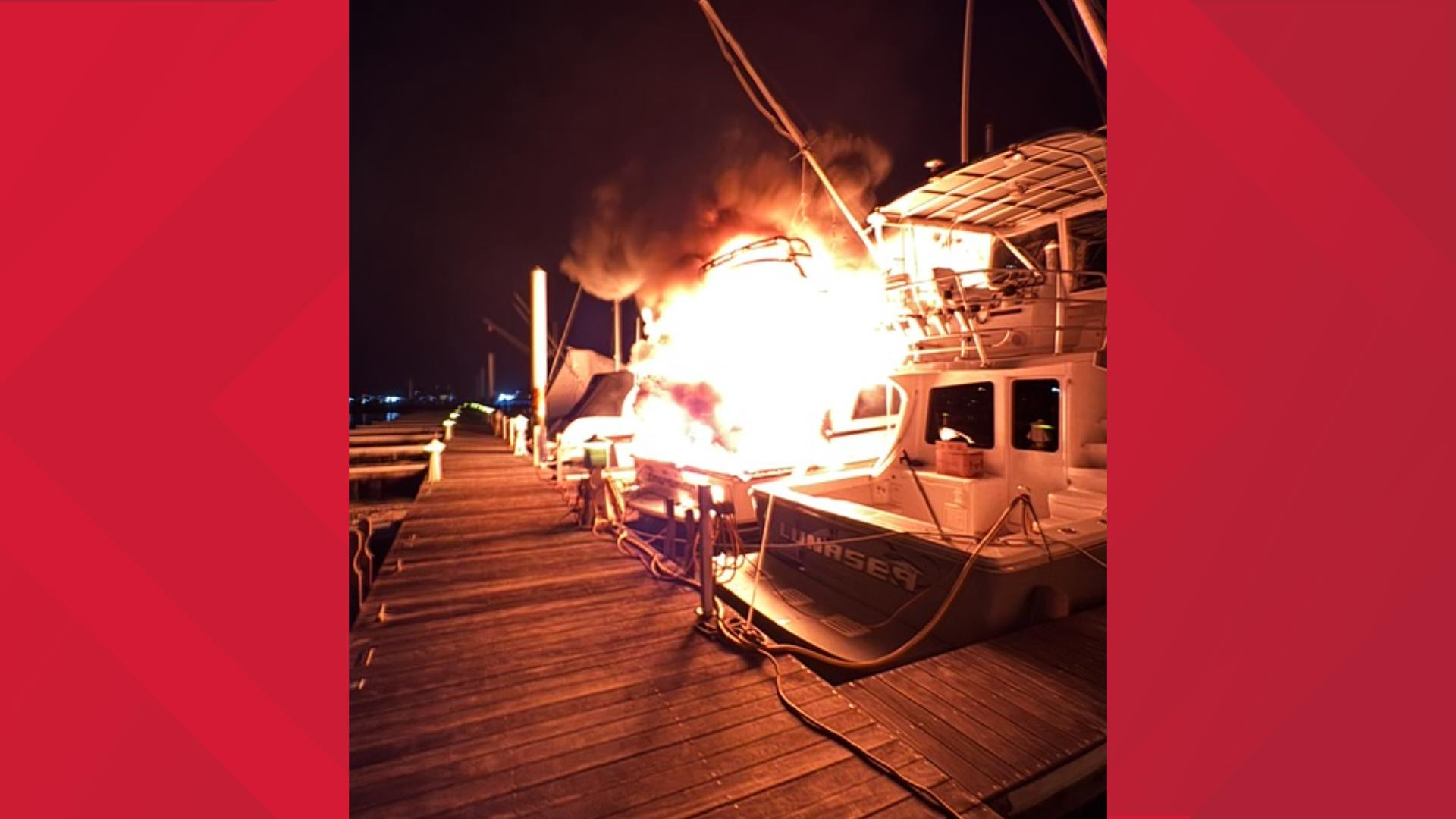 The Norwalk Fire Department responded to a boat fire at the South Norwalk Boat Club dock late Friday evening.