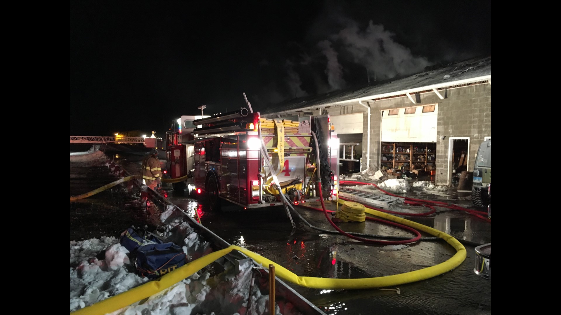 Firefighters respond to large garage fire in Plainville