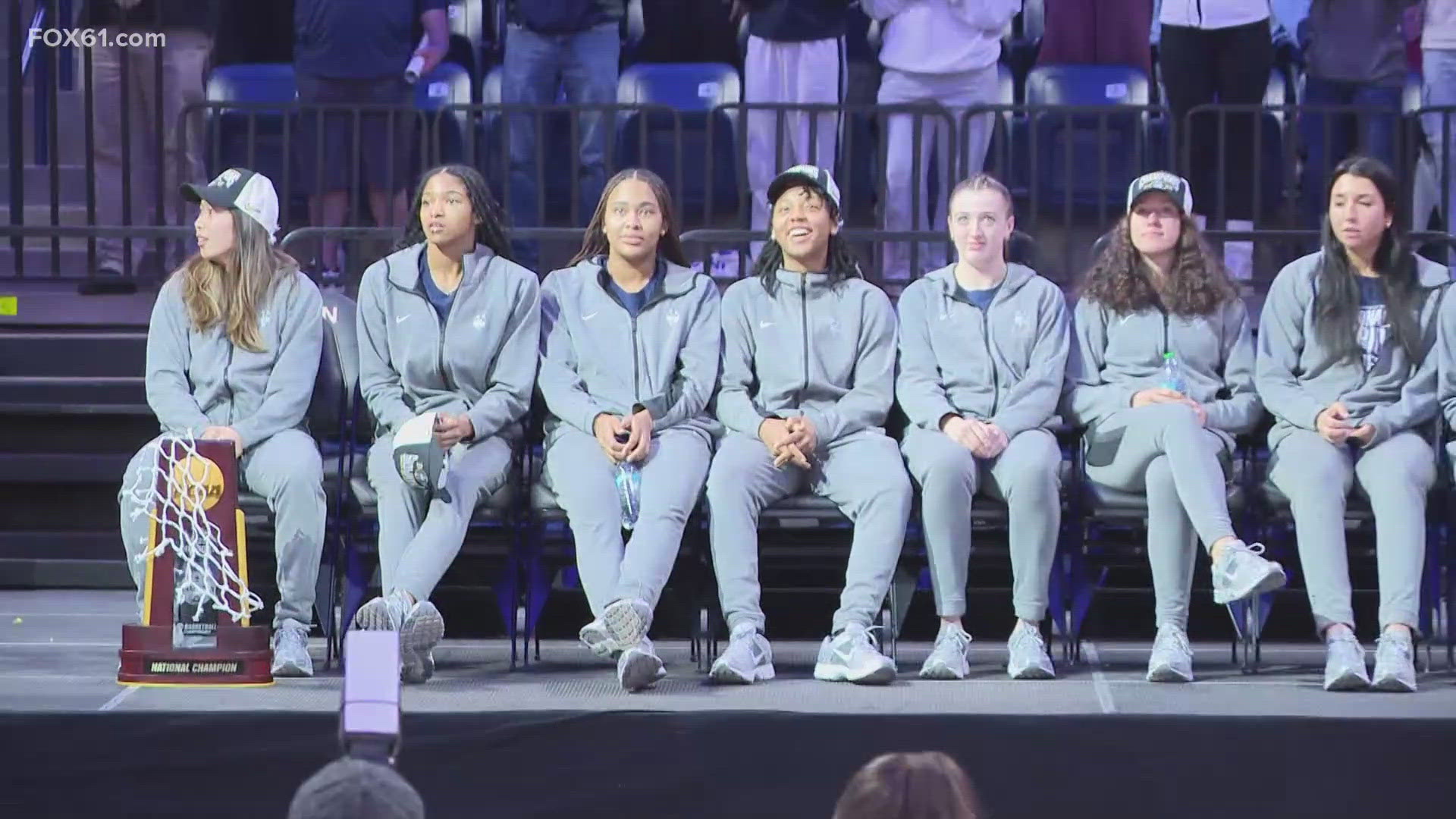 Students packed Gampel Pavilion as UConn Nation celebrated their Huskies and the 12th national championship for the women's basketball team.