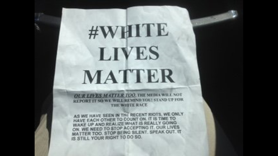 vultures white lives matter まとめ売り Milford residents find 'White lives matter' fliers distributed in