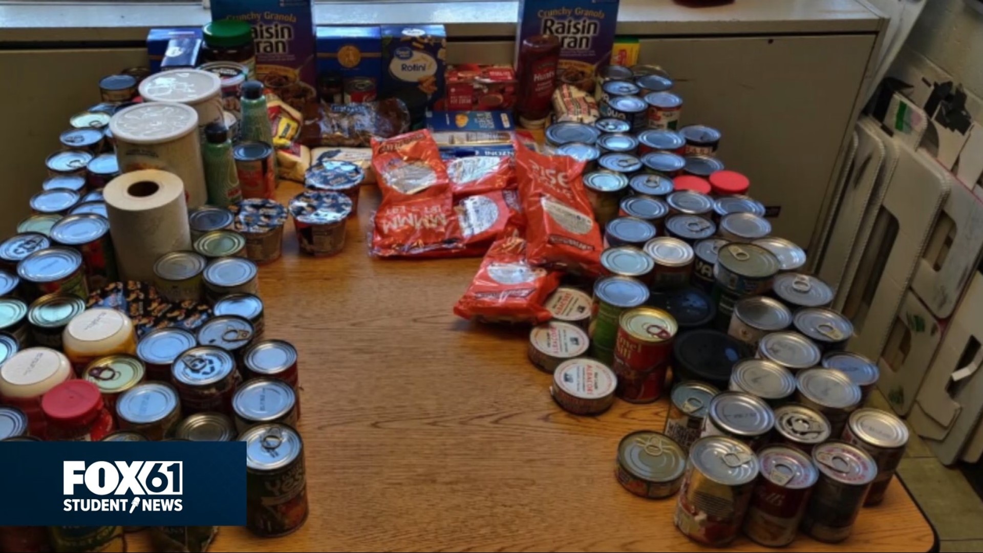 Students at ACES Wintergreen Inter District Magnet School in North Haven teamed up to collect food items for those in need for the Connecticut Food Share.