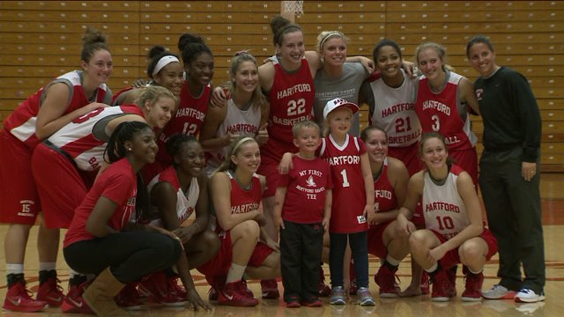 Six Year Old Zoe Brown Joins the UHart Women`s Basketball Team