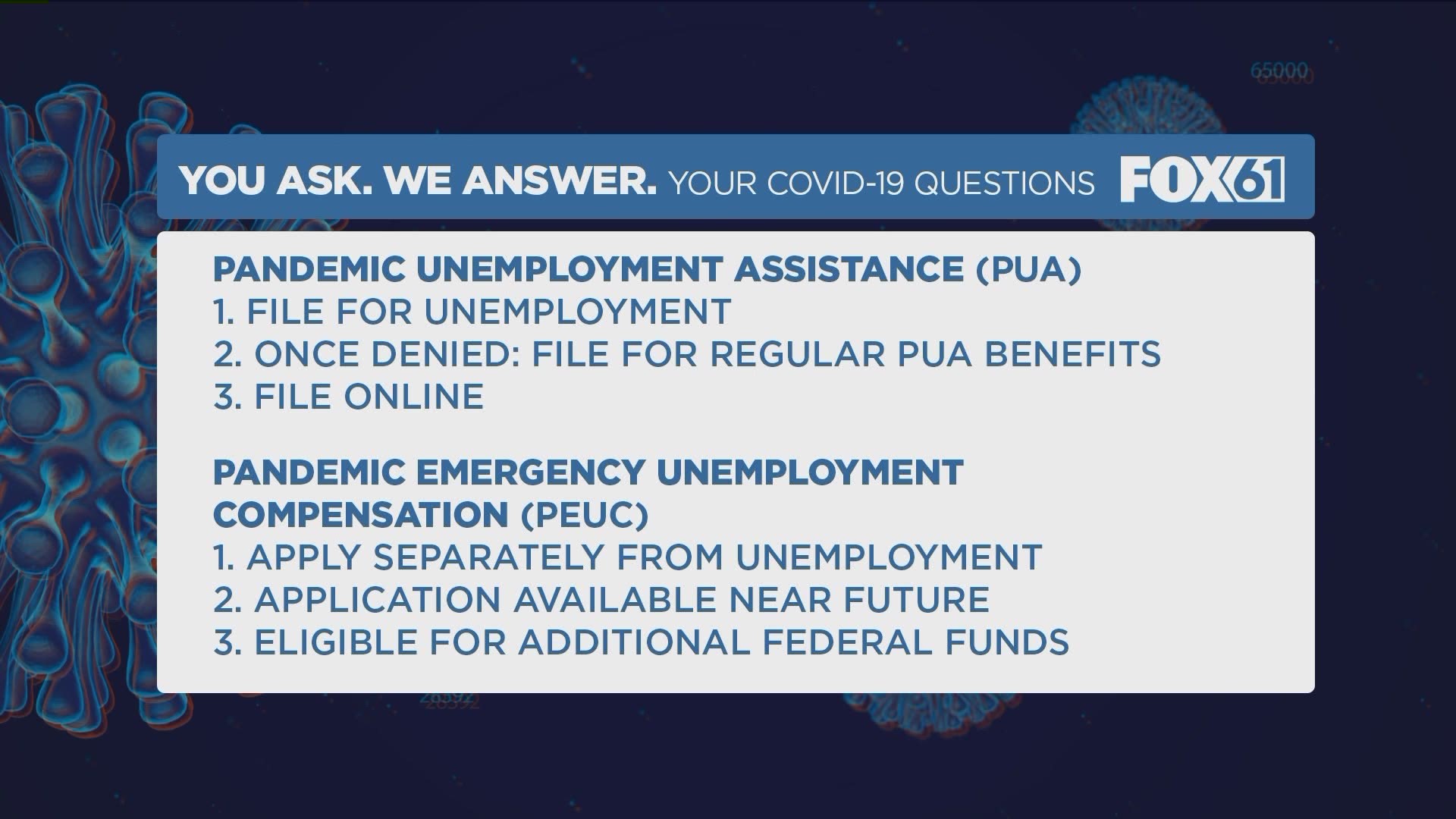 You Ask We Answer Do I Still Qualify For Pua Or Puec If My Unemployment Benefits Have Been Exhausted Fox61 Com