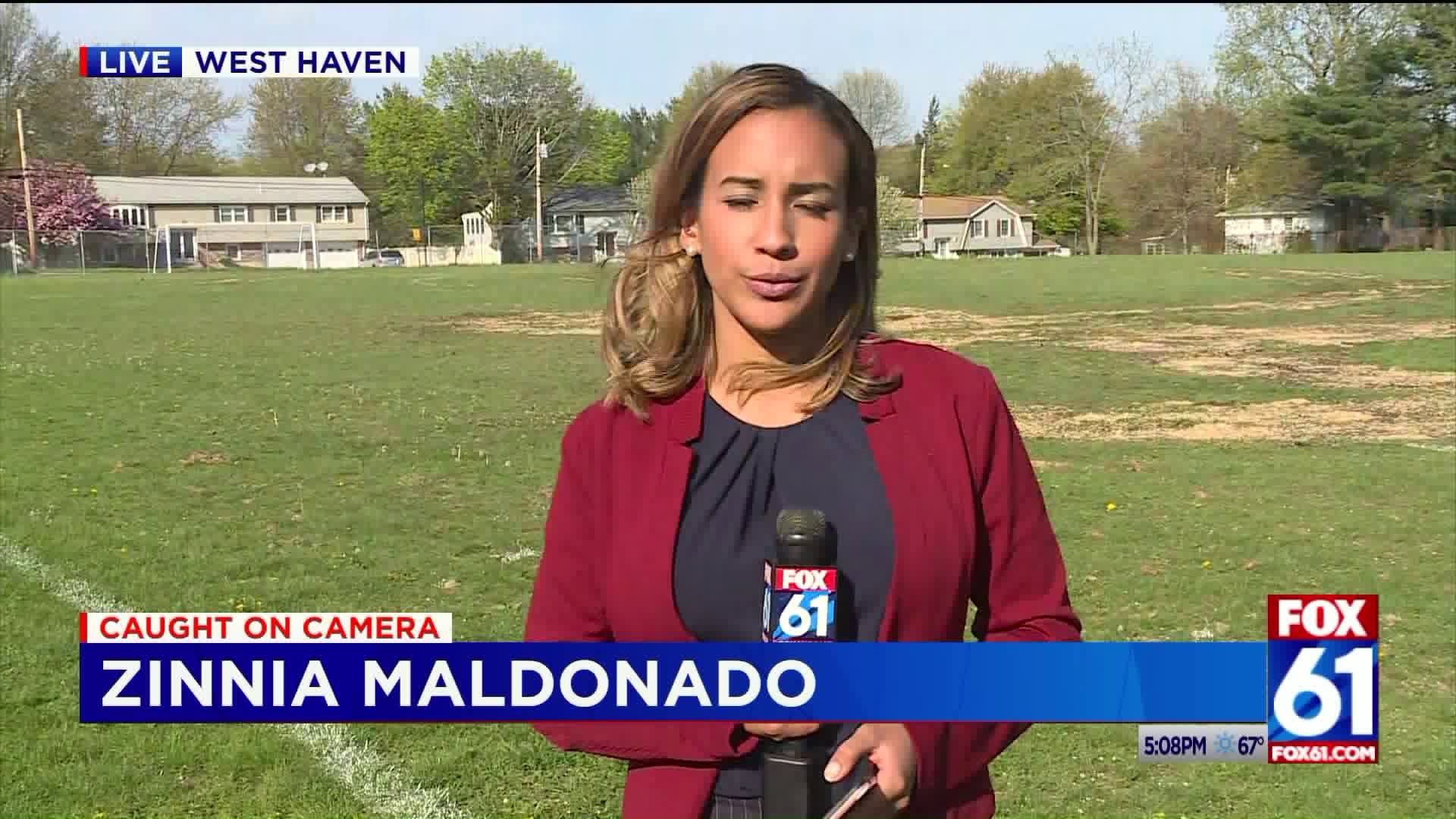 West Haven police release video of truck tearing up school field