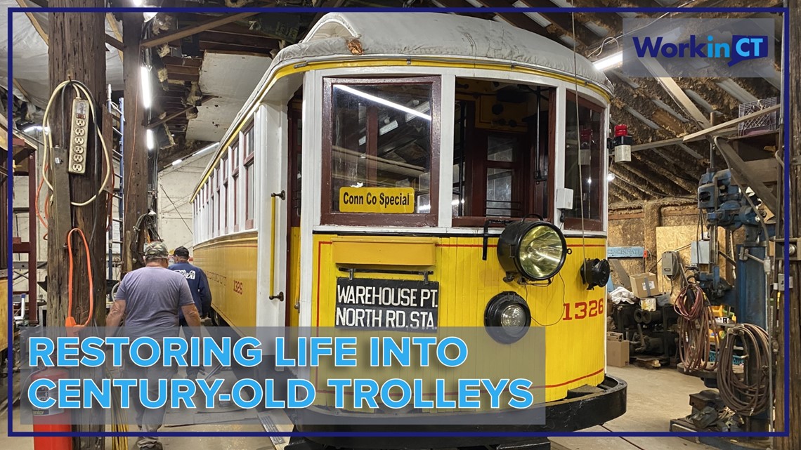 Vintage trolley cars on full display in Connecticut
