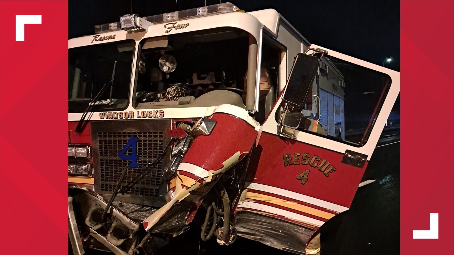 A Windsor Locks Fire Department fire truck is out of commission after it was struck by a vehicle last Wednesday, officials said.