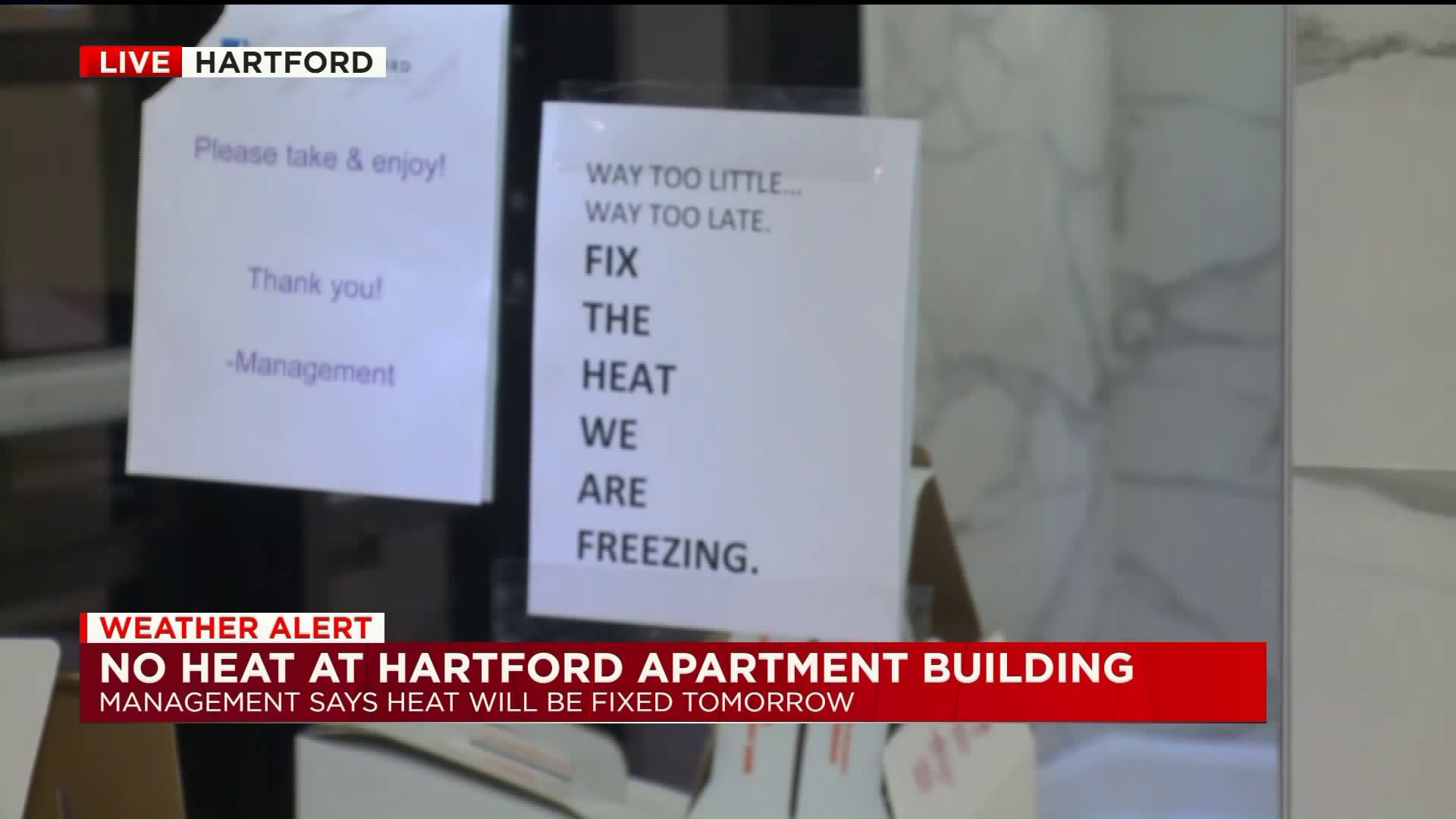 No heat at Hartford apartmet building