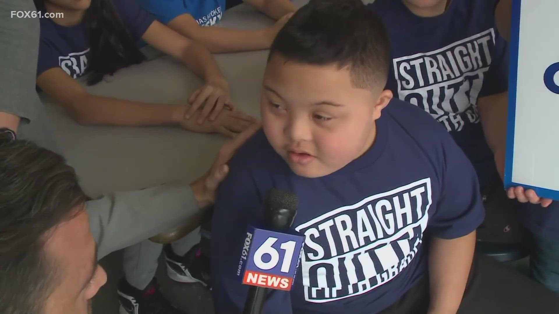 Classmates of 5th grader AJ share kind thoughts as they celebrate his bingo victory.