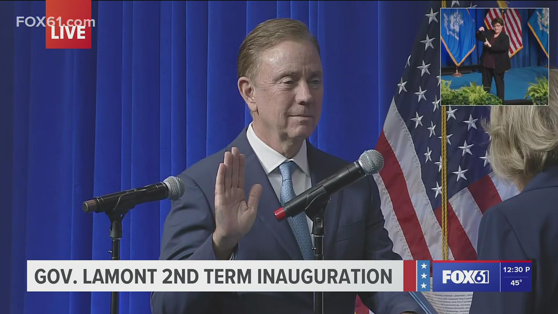 Gov. Ned Lamont sworn in for second term.