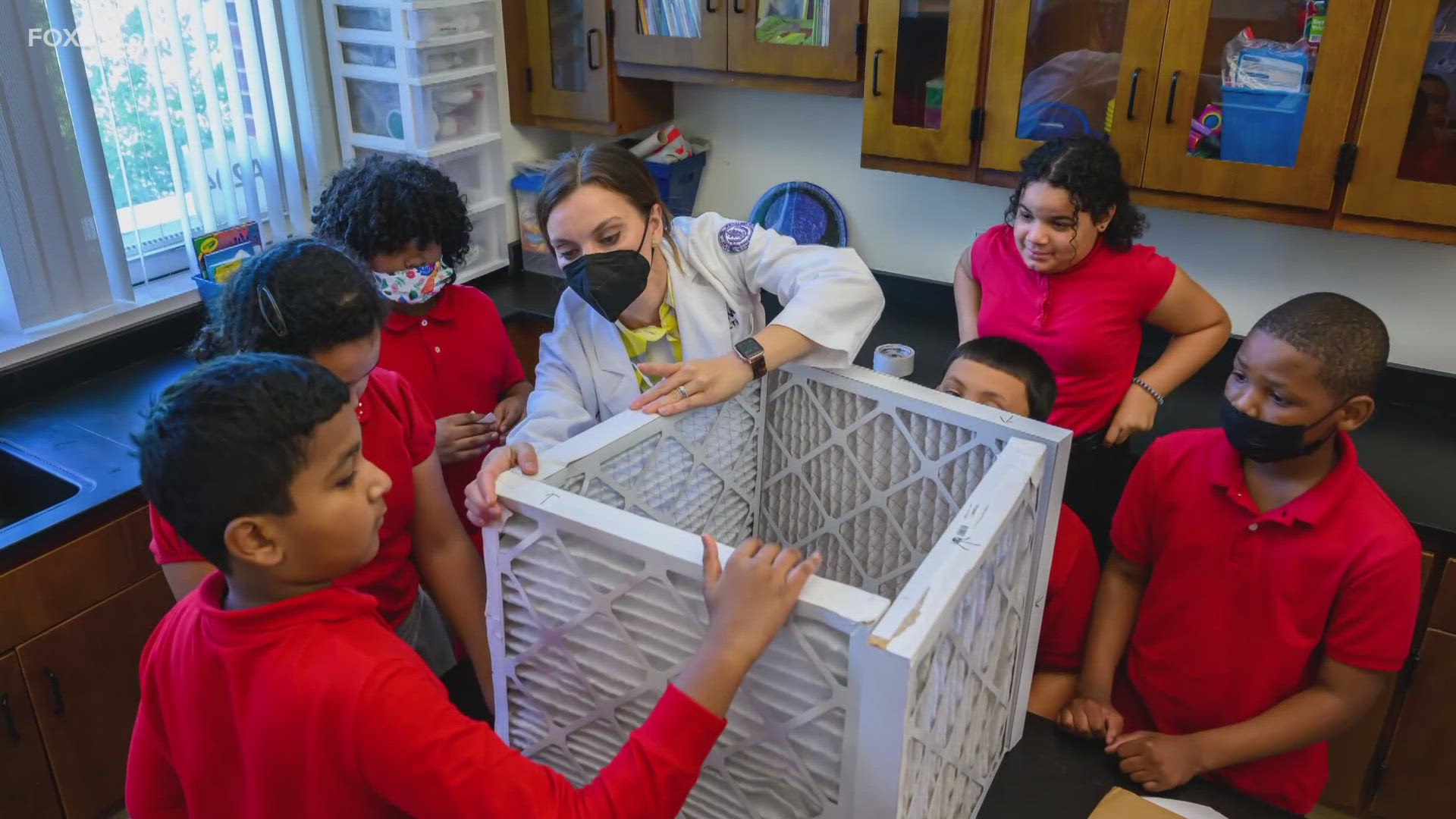 Researchers say these air filters can remove 97% of infectious aerosols, such as cold and COVID-19 viruses, from aging Connecticut classrooms that lack ventilation. 