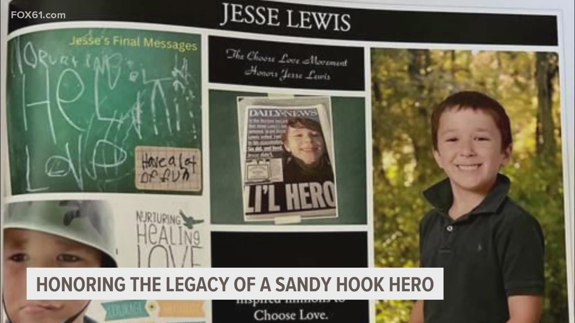 Six-year-old Jesse Lewis saved nine classmates on the day of the Sandy Hook shooting in 2012, yelling for them to run as the shooter reloaded before he was killed.