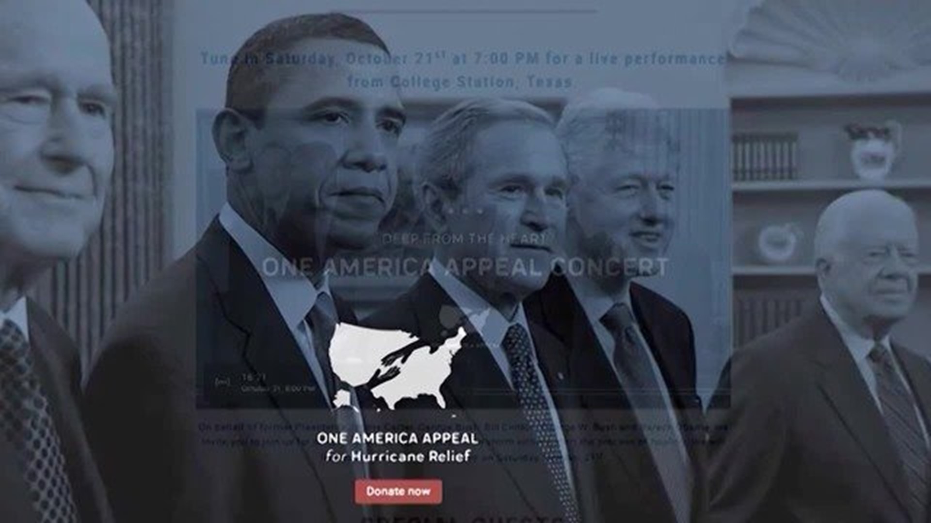 5 Ex Presidents Attend Hurricane Relief Concert Trump Appears In Video Message 4924