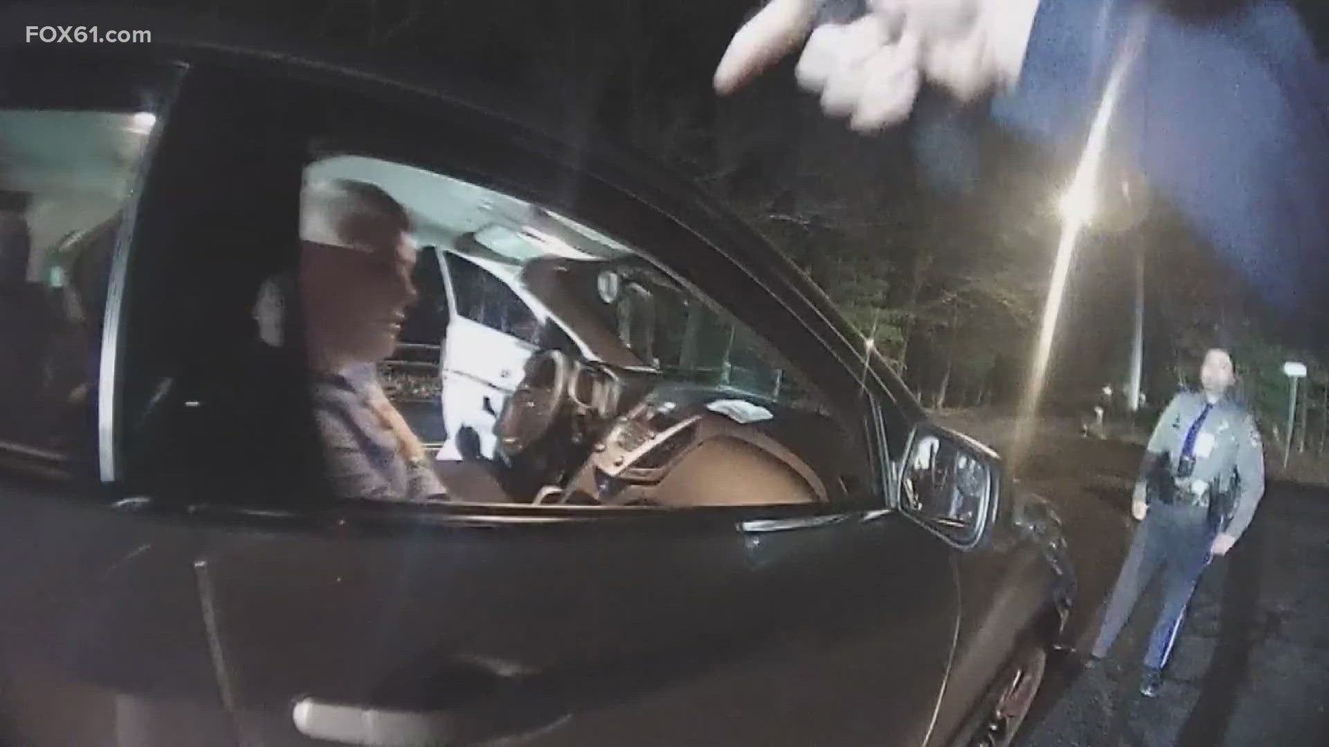 State police body camera video shows East Hartford Police Lt. Joe Ficacelli lying to state police and claiming to have a heart attack during a traffic stop.