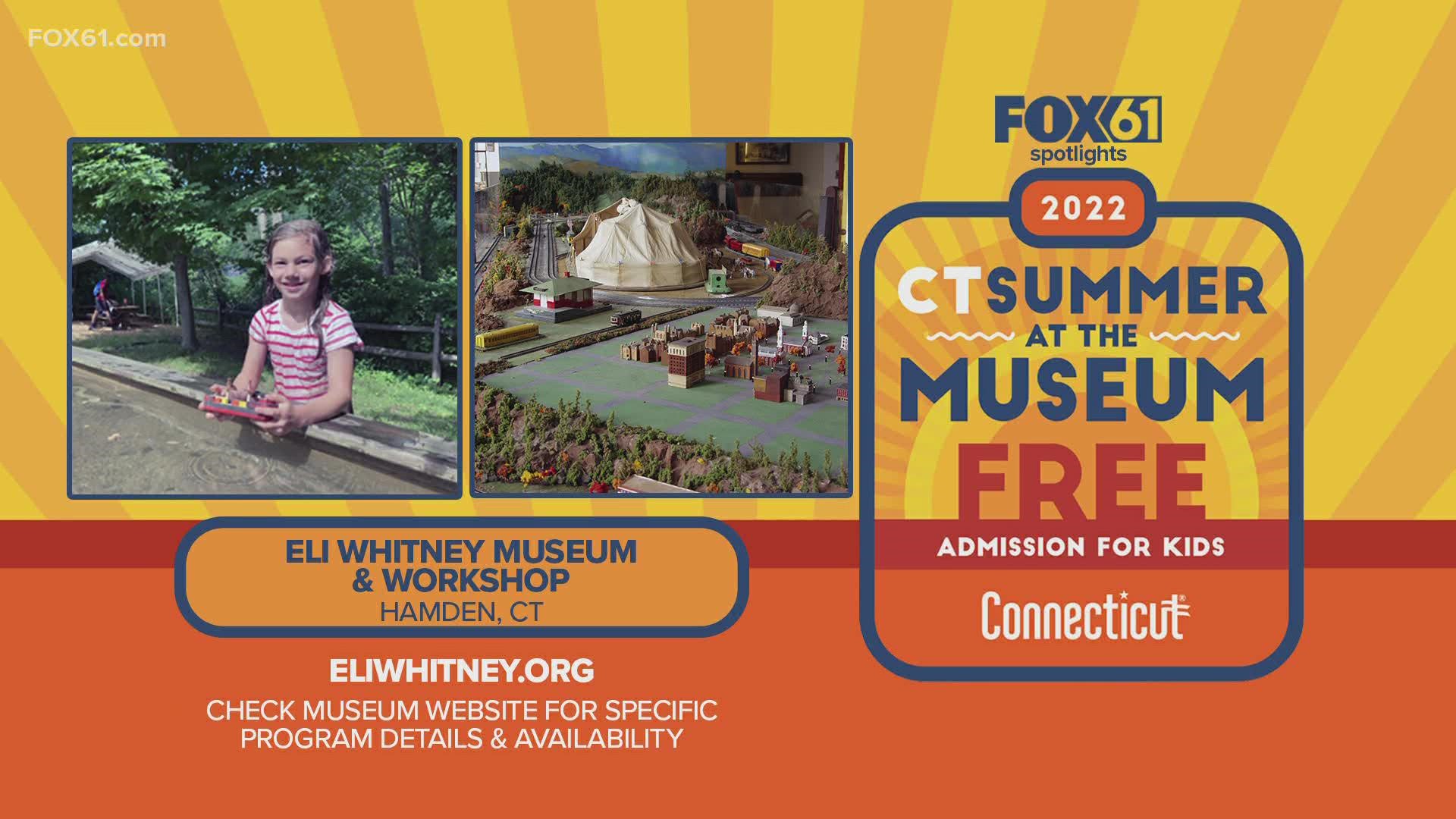 18岁及以下的孩子可以和康涅狄格州居民的成年人一起免费参观伊莱·惠特尼博物馆和工作室。它将持续到9月5日。
