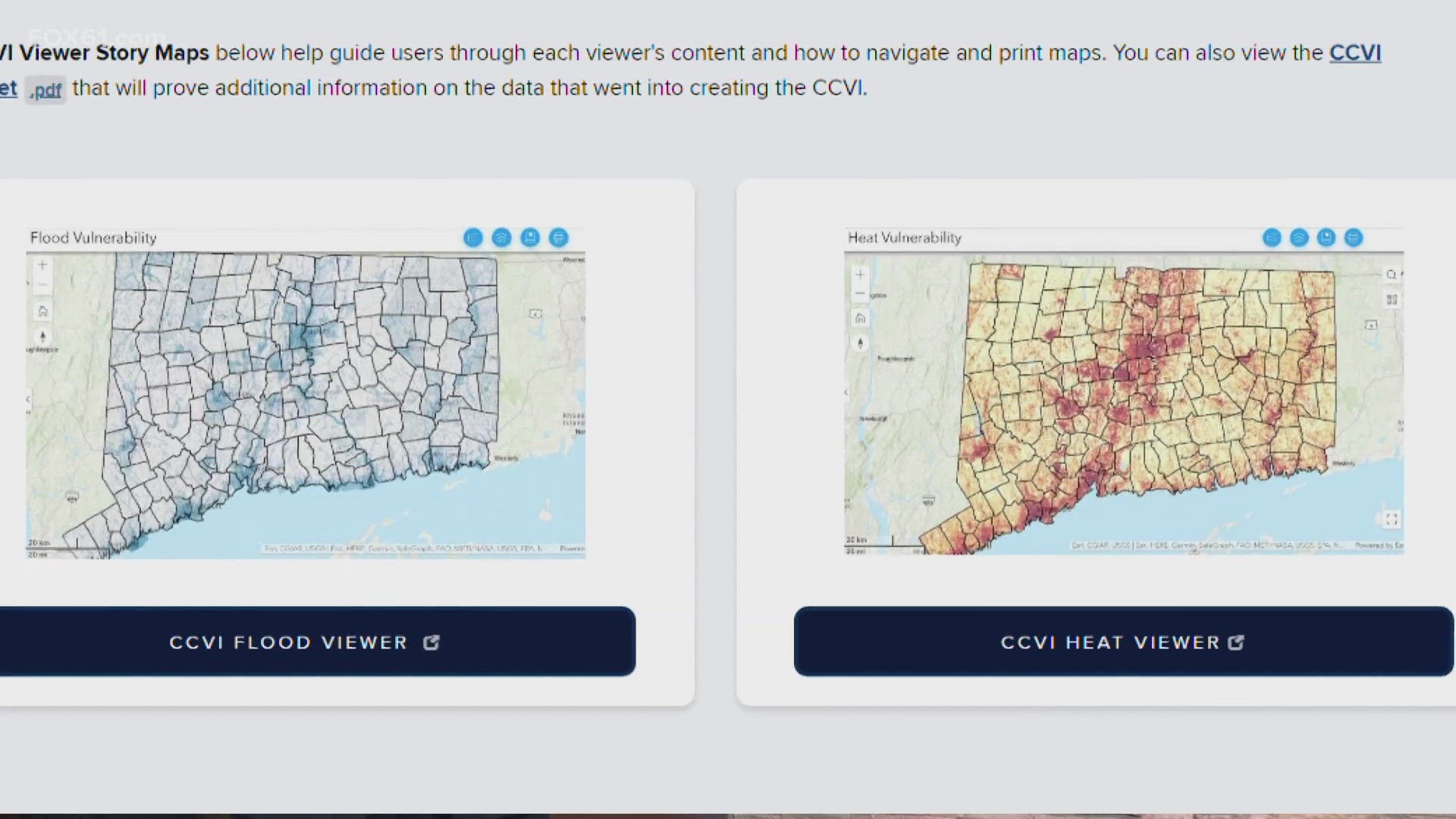 The Connecticut Institute for Resilience and Climate Adaptation at UConn has developed the Climate Change Vulnerability index for floods and heat.